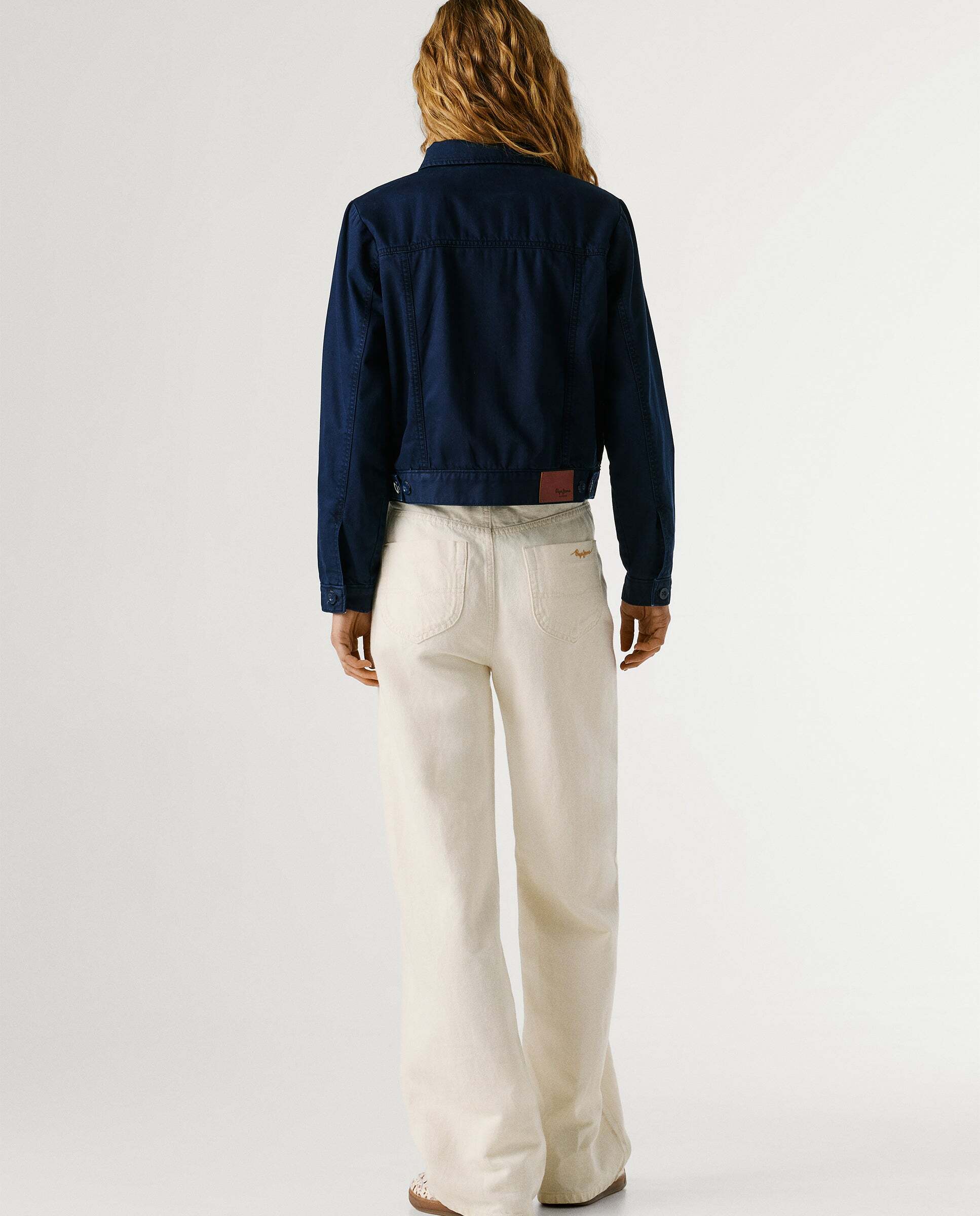 Cazadora de mujer sarga con cuello camisero - Pepe Jeans - Azul Azul-3