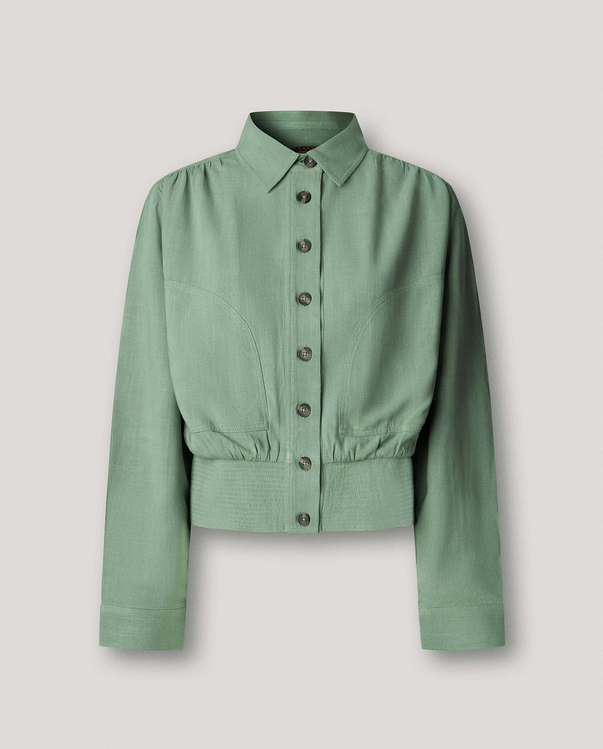 Chaqueta bomber cuello camisero con lino - Pepe Jeans - Verde Verde-9