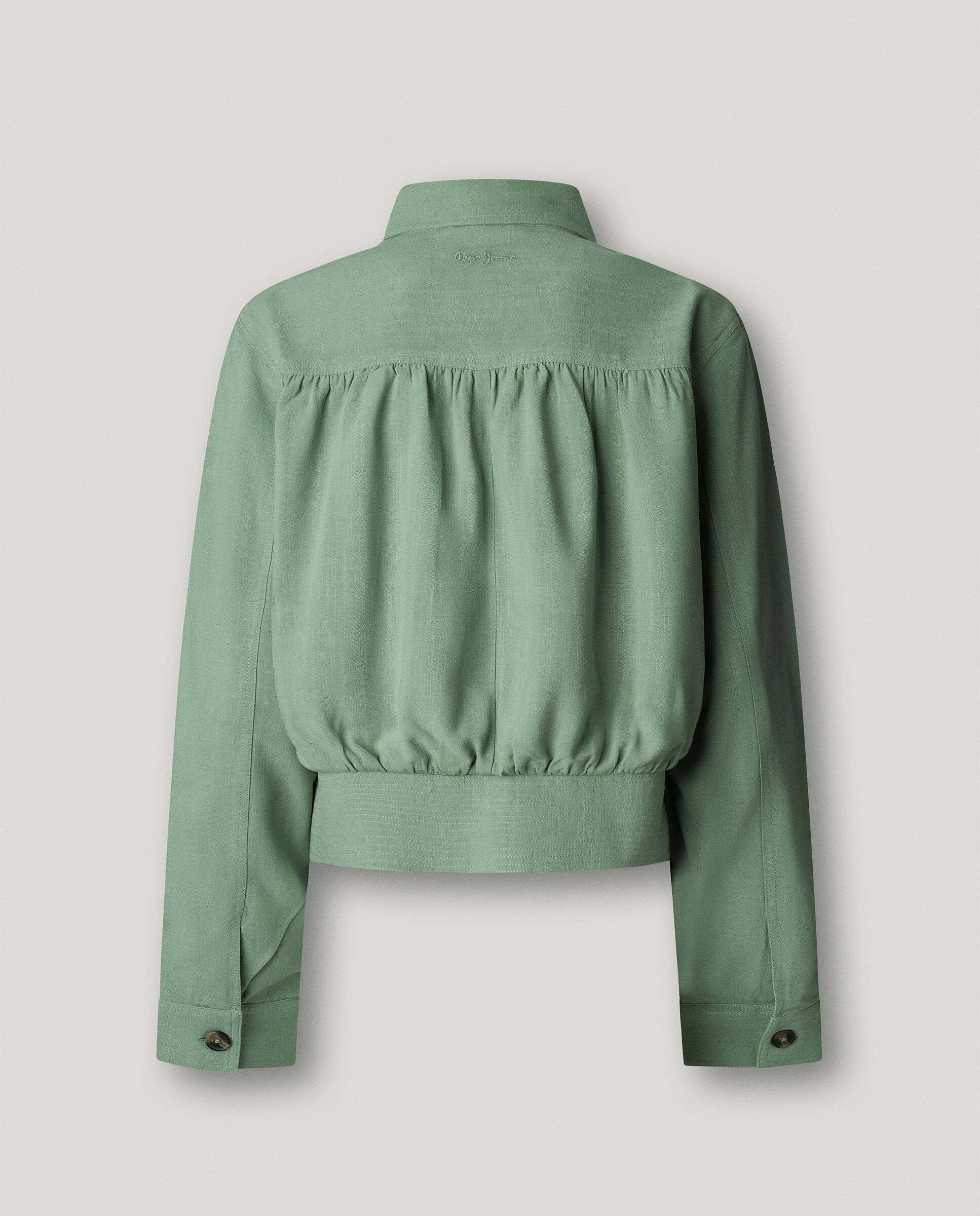 Chaqueta bomber cuello camisero con lino - Pepe Jeans - Verde Verde-8