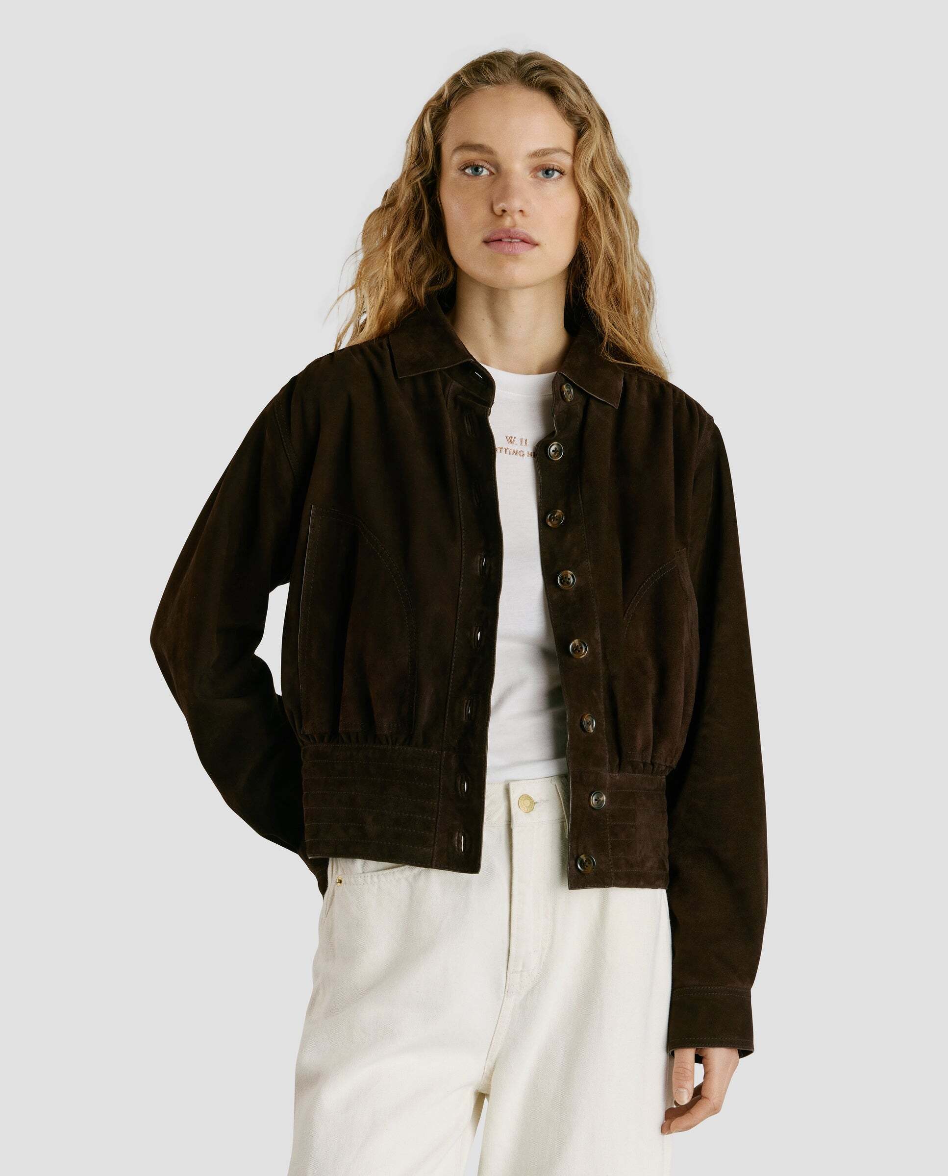 Pepe Jeans - W11 - cazadora bomber de mujer de ante.