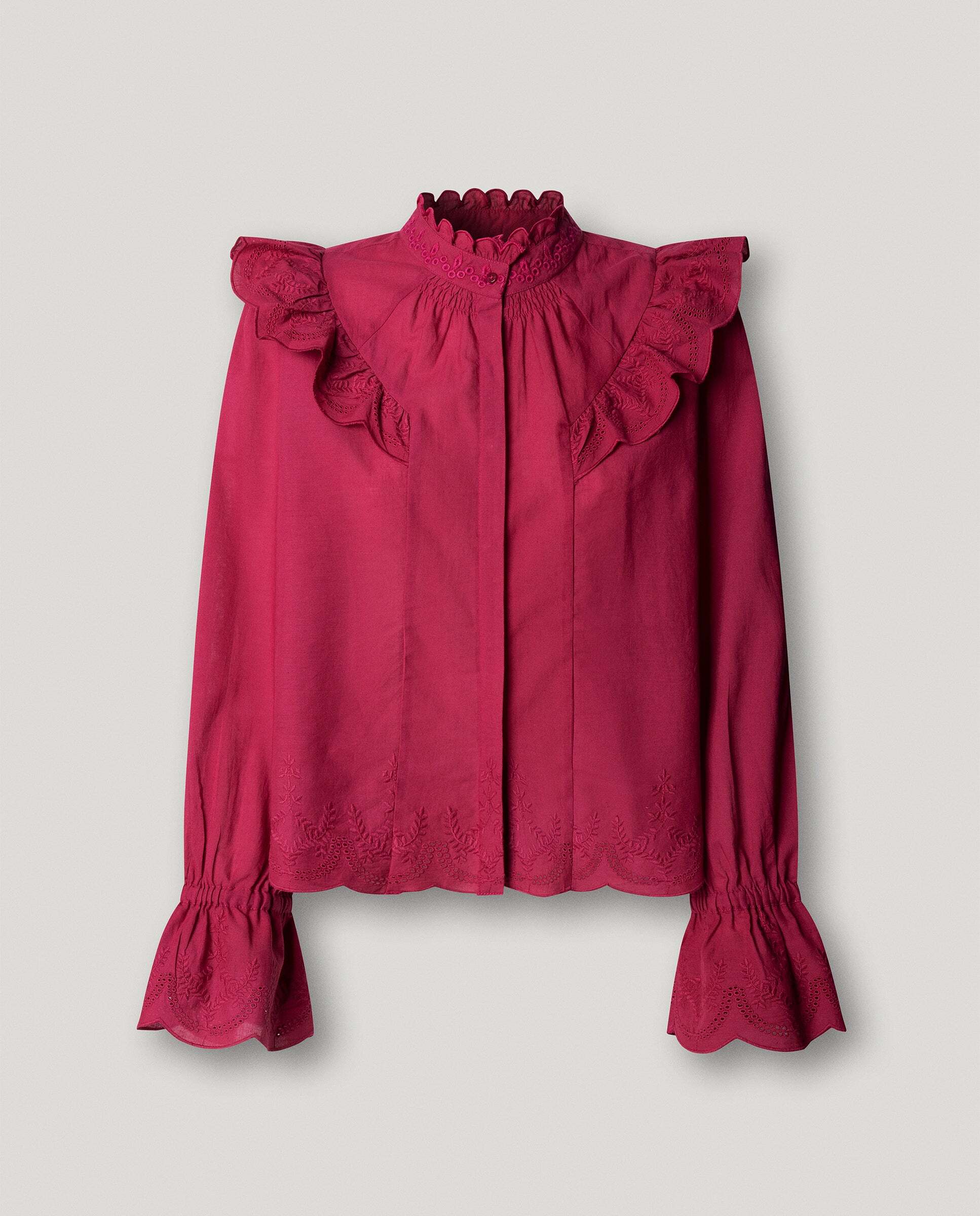 Blusa de mujer de mujer fluida con volantes - Pepe Jeans - Rosa Rosa-9