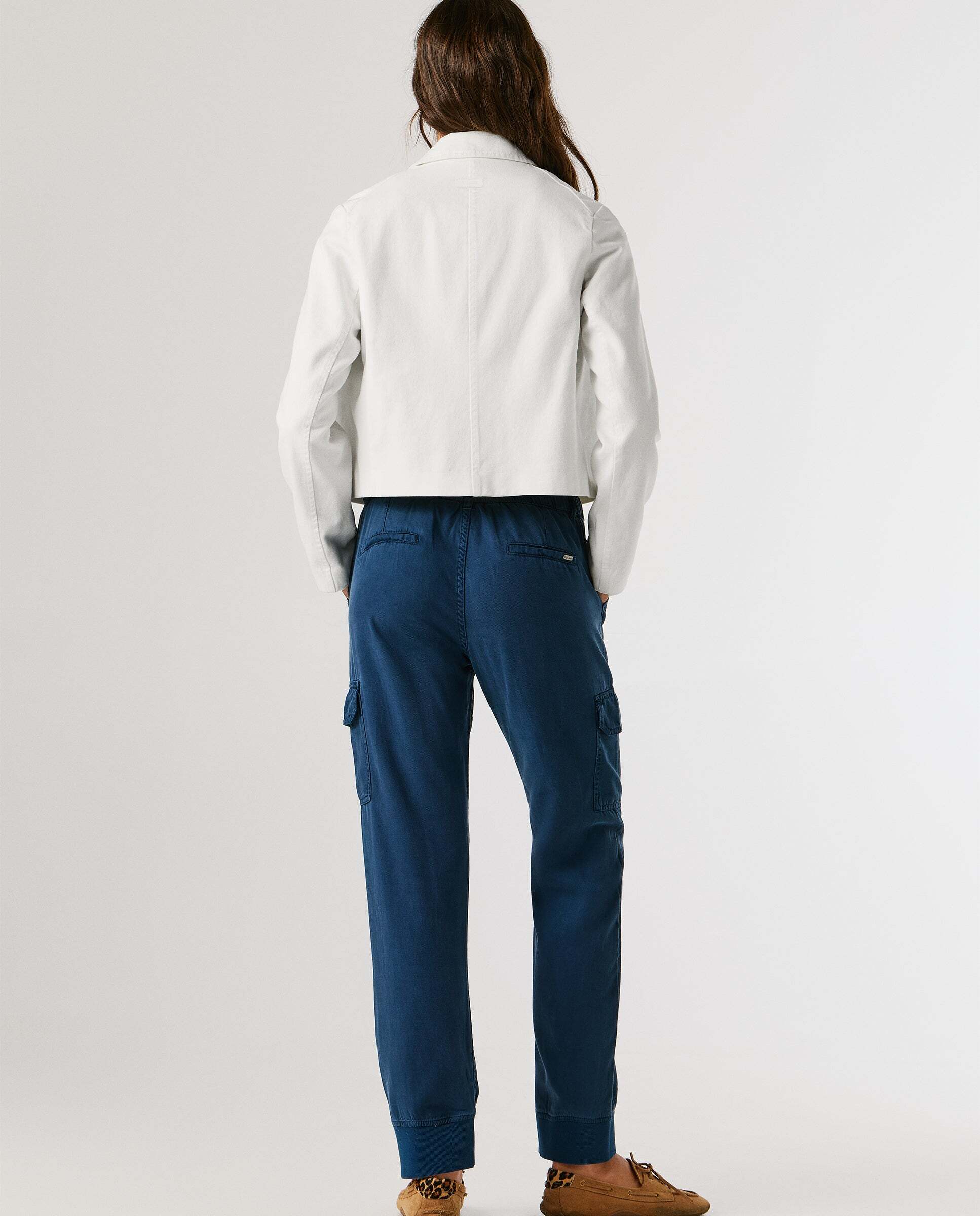 Cazadora de mujer de sarga fit cropped - Pepe Jeans - Blanco Blanco-3
