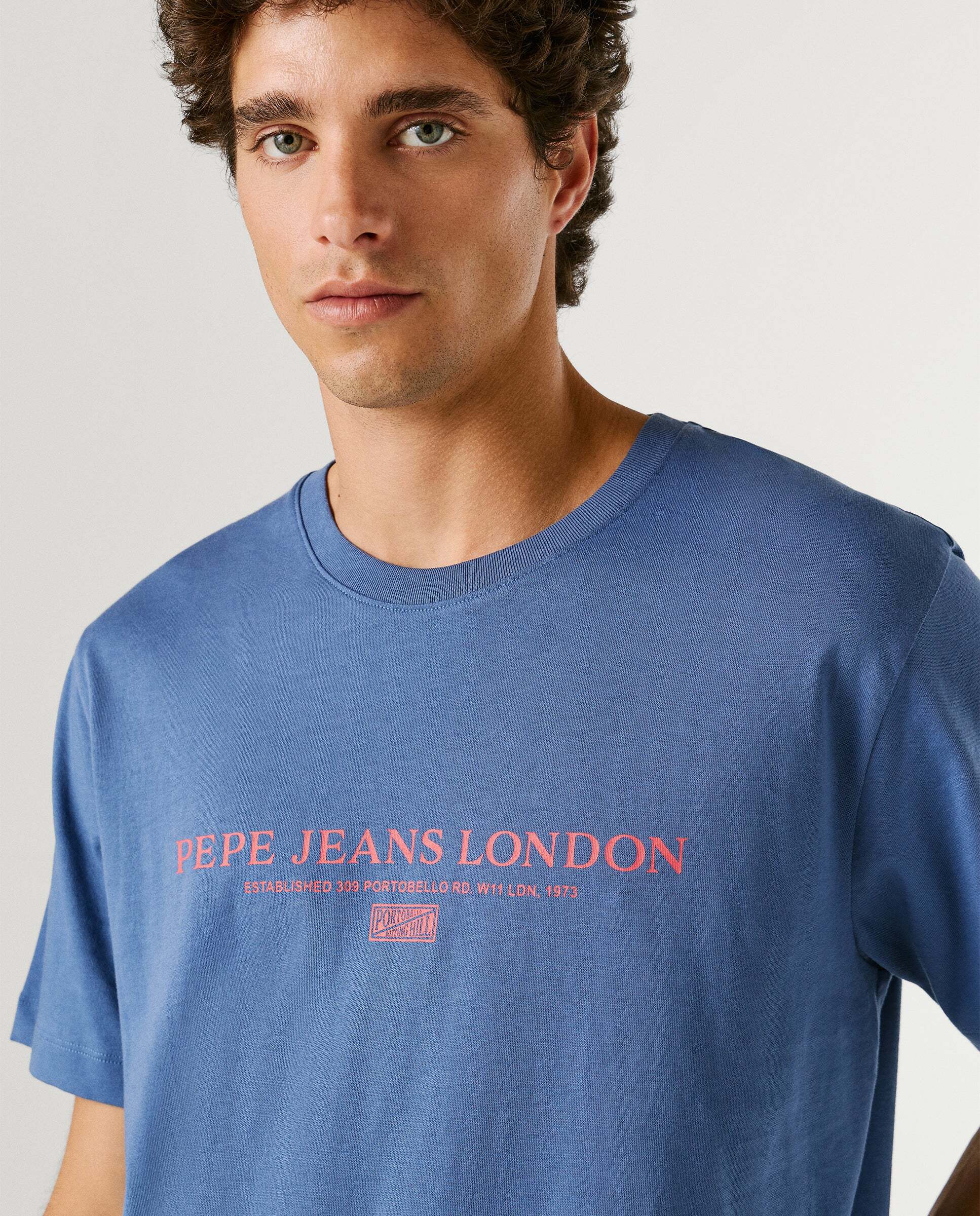 Camiseta de hombre logo estampado fit regular - Pepe Jeans - Azul Azul-4