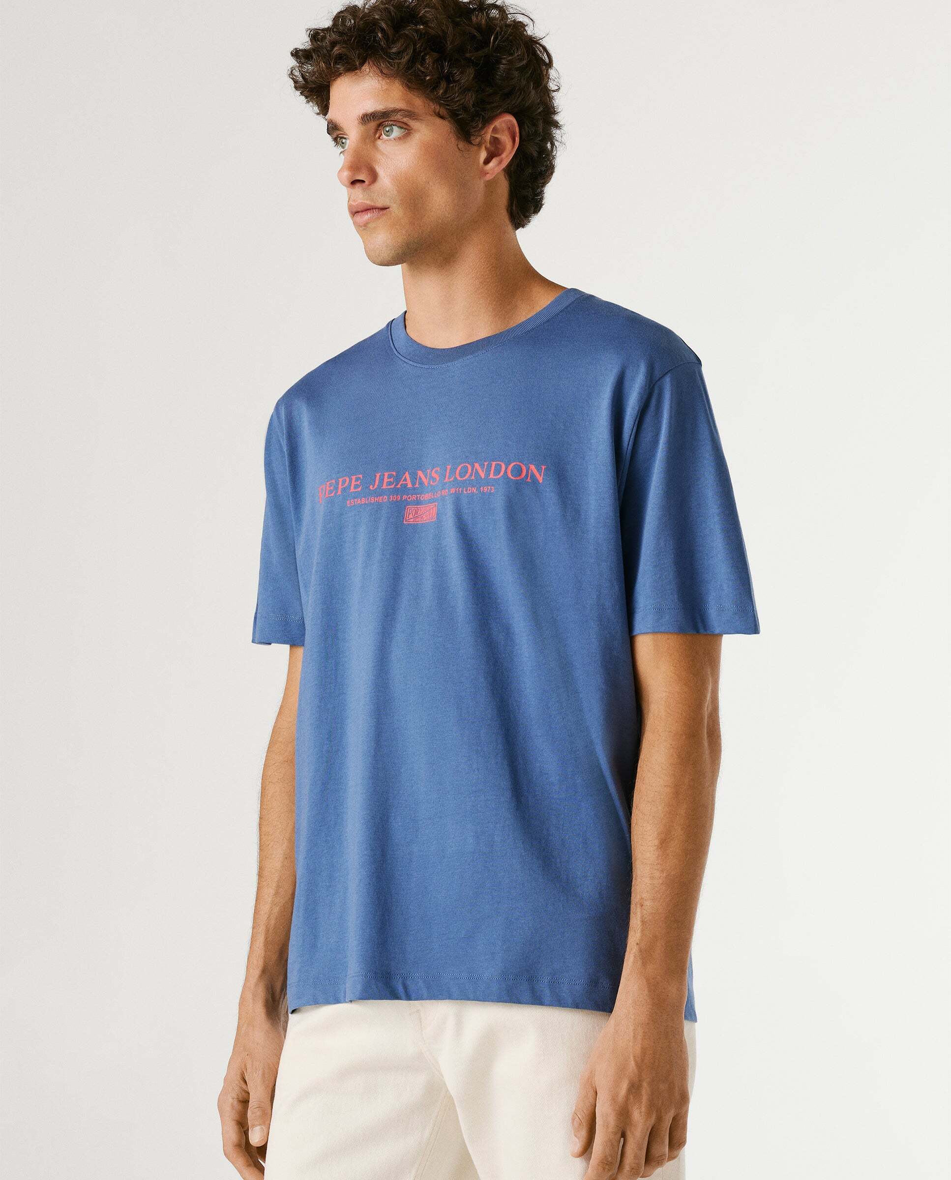 Camiseta de hombre logo estampado fit regular - Pepe Jeans - Azul Azul-6