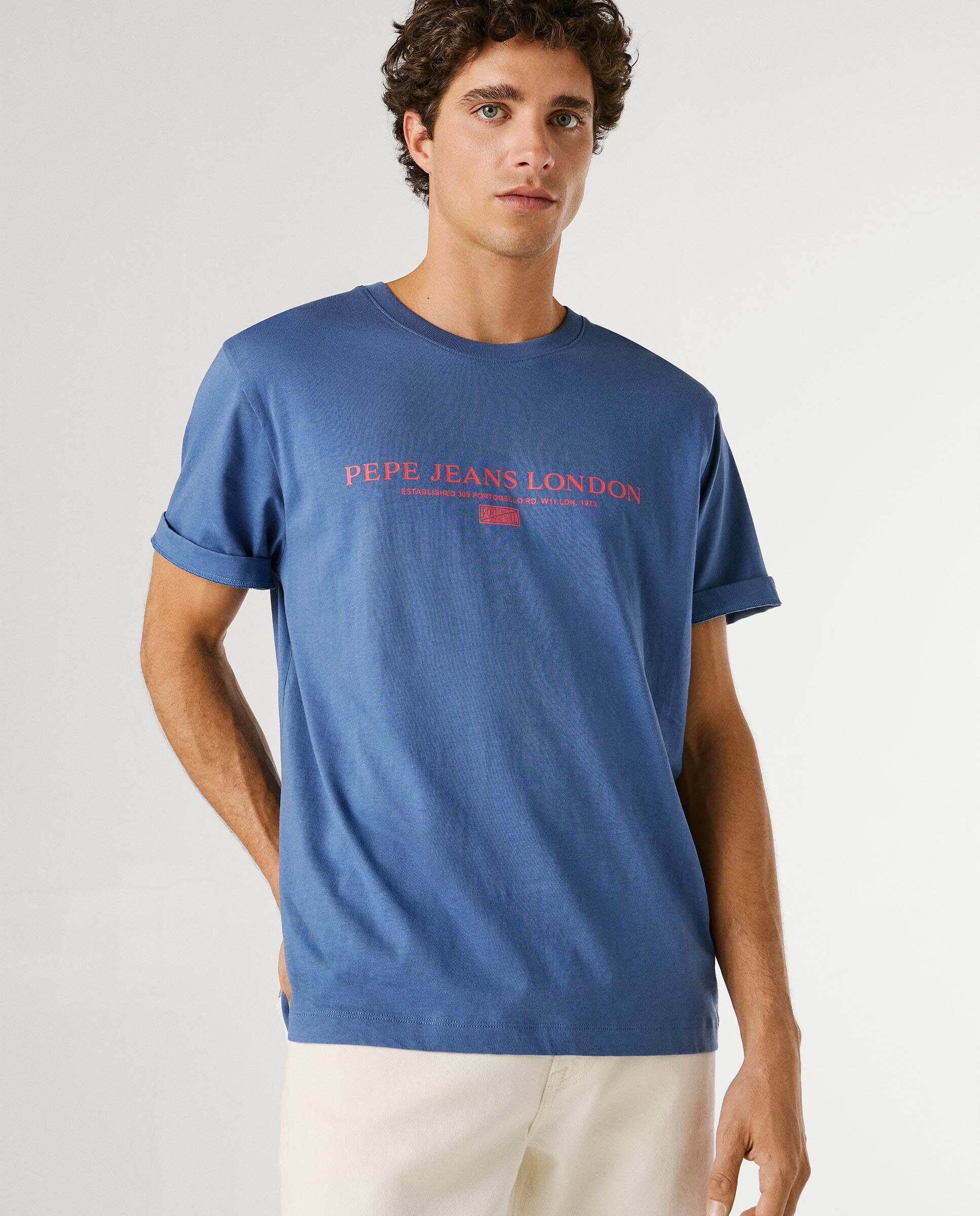 Camiseta de hombre logo estampado fit regular - Pepe Jeans - Azul Azul-7