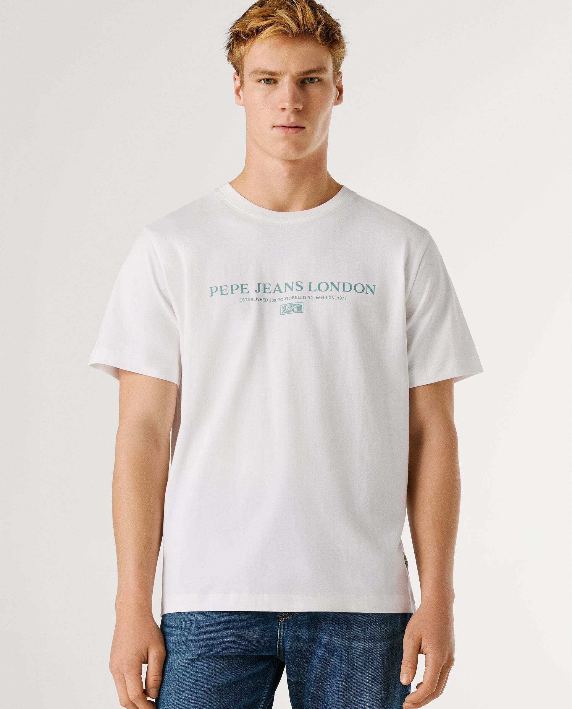 Camiseta de hombre logo estampado fit regular - Pepe Jeans - Blanco Blanco-1