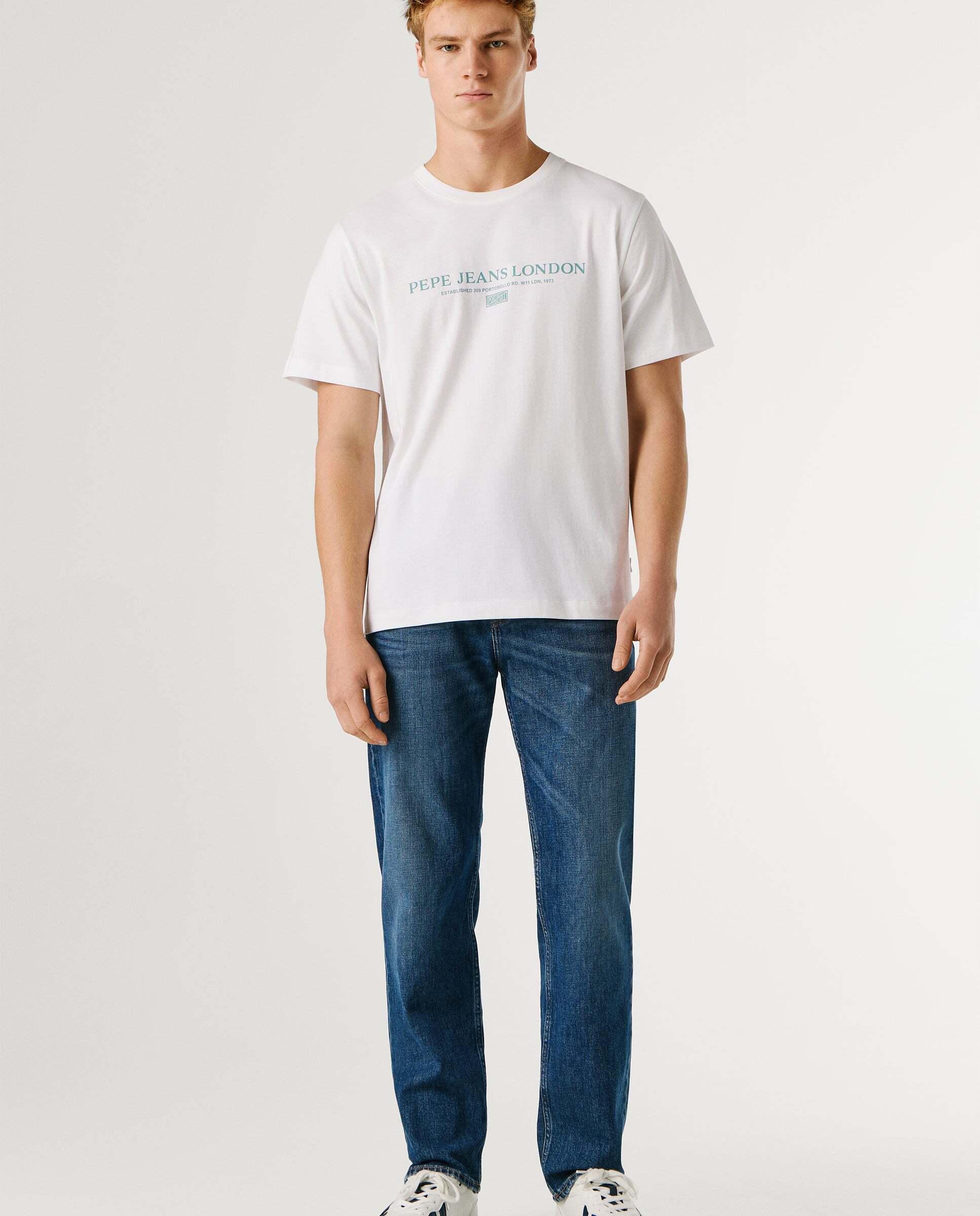 Camiseta de hombre logo estampado fit regular - Pepe Jeans - Blanco Blanco-2