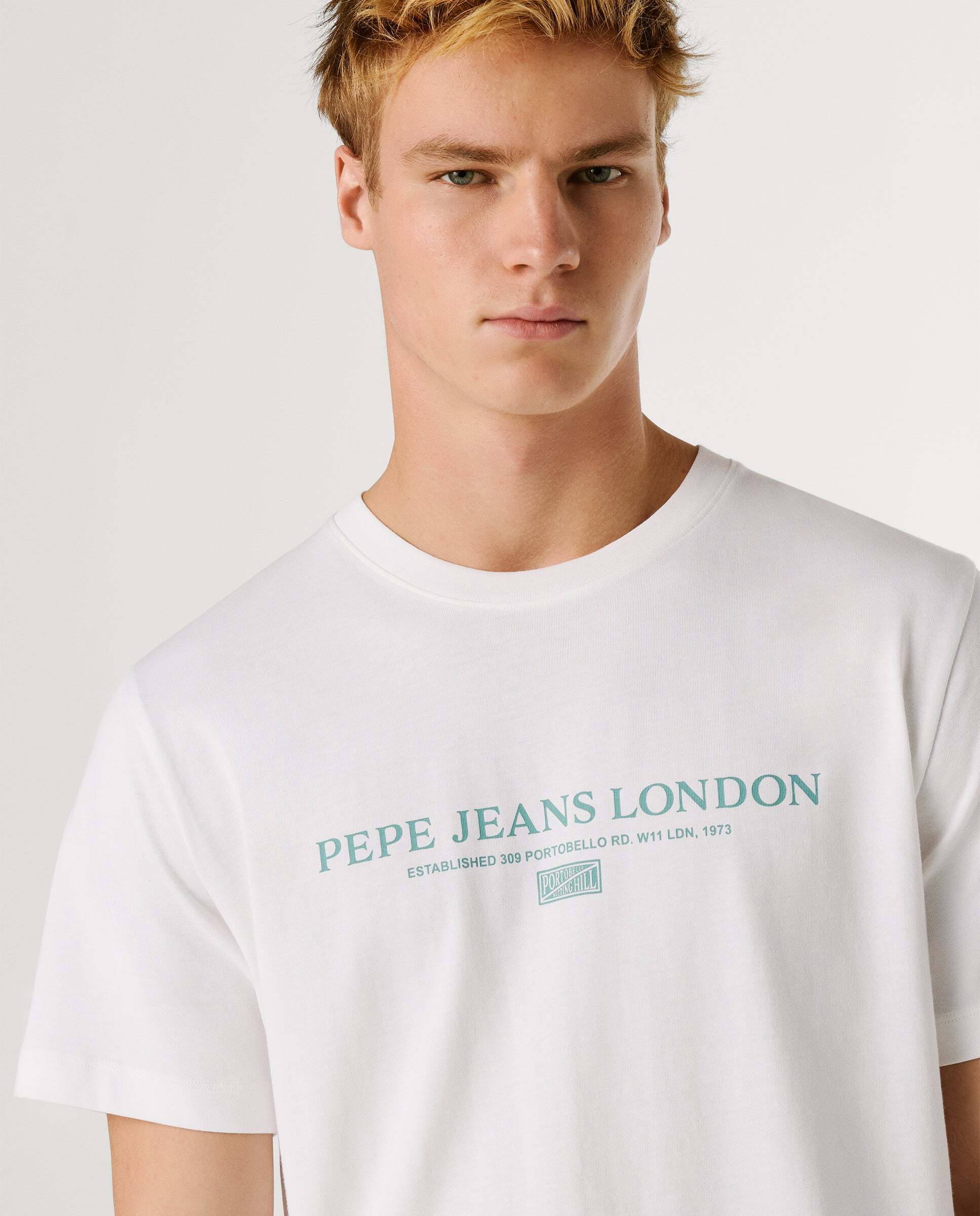 Camiseta de hombre logo estampado fit regular - Pepe Jeans - Blanco Blanco-4