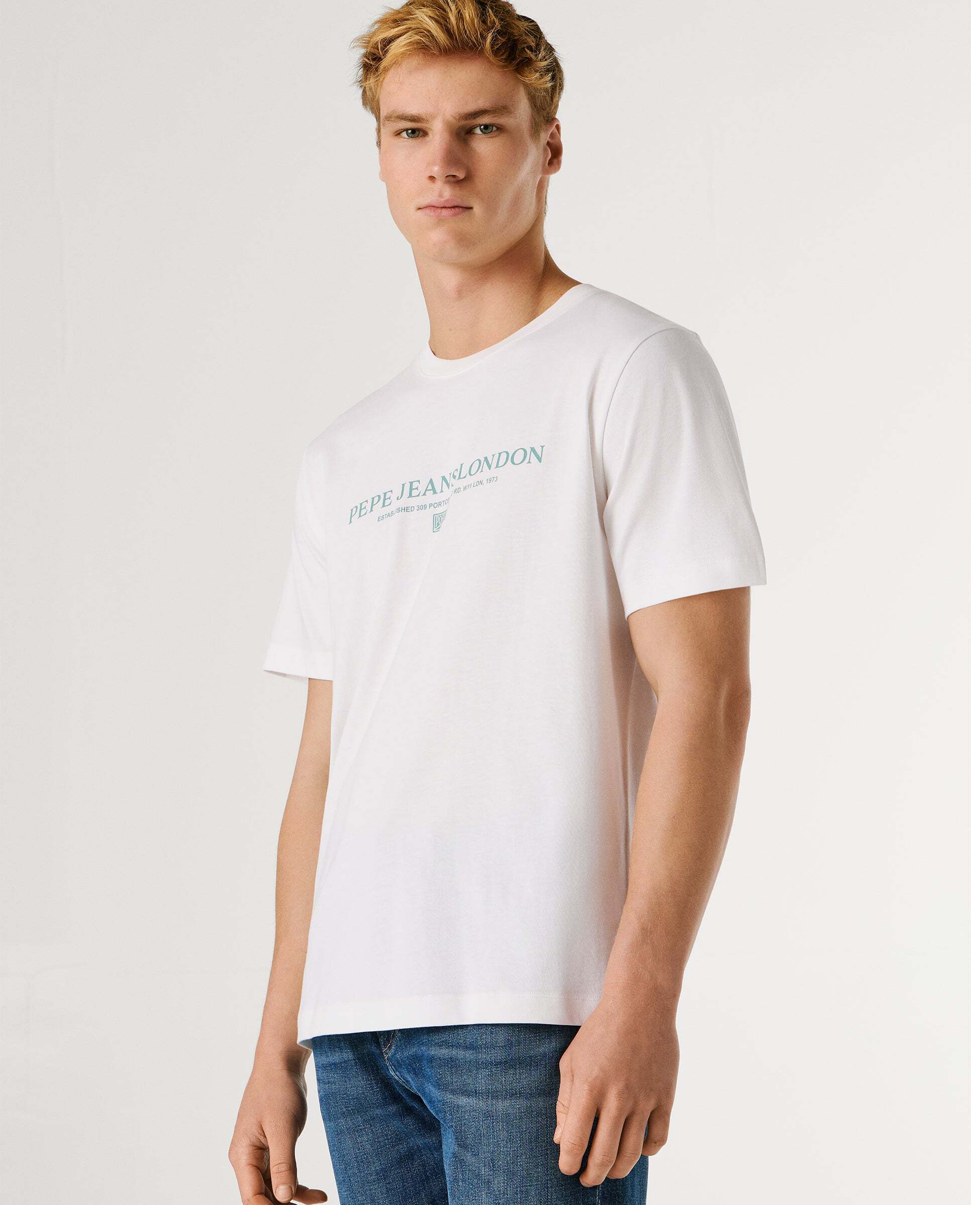Camiseta de hombre logo estampado fit regular - Pepe Jeans - Blanco Blanco-6