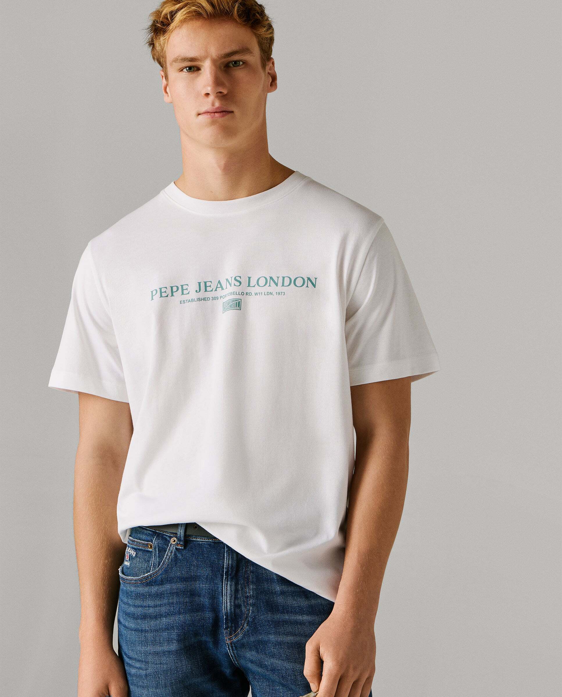 Camiseta de hombre logo estampado fit regular - Pepe Jeans - Blanco Blanco-7