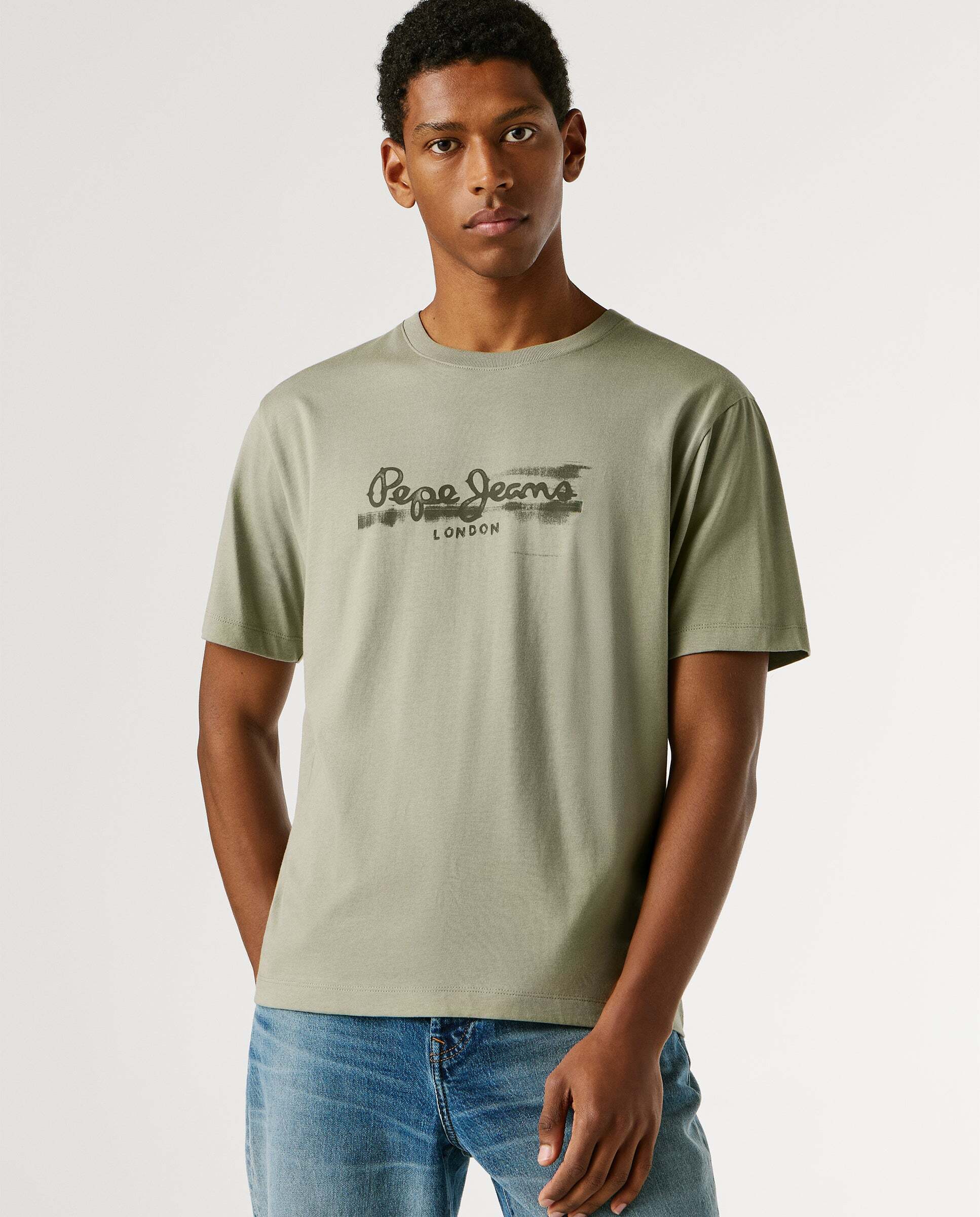 Imagen 0 de Camiseta de hombre logo estampado fit regular Verde