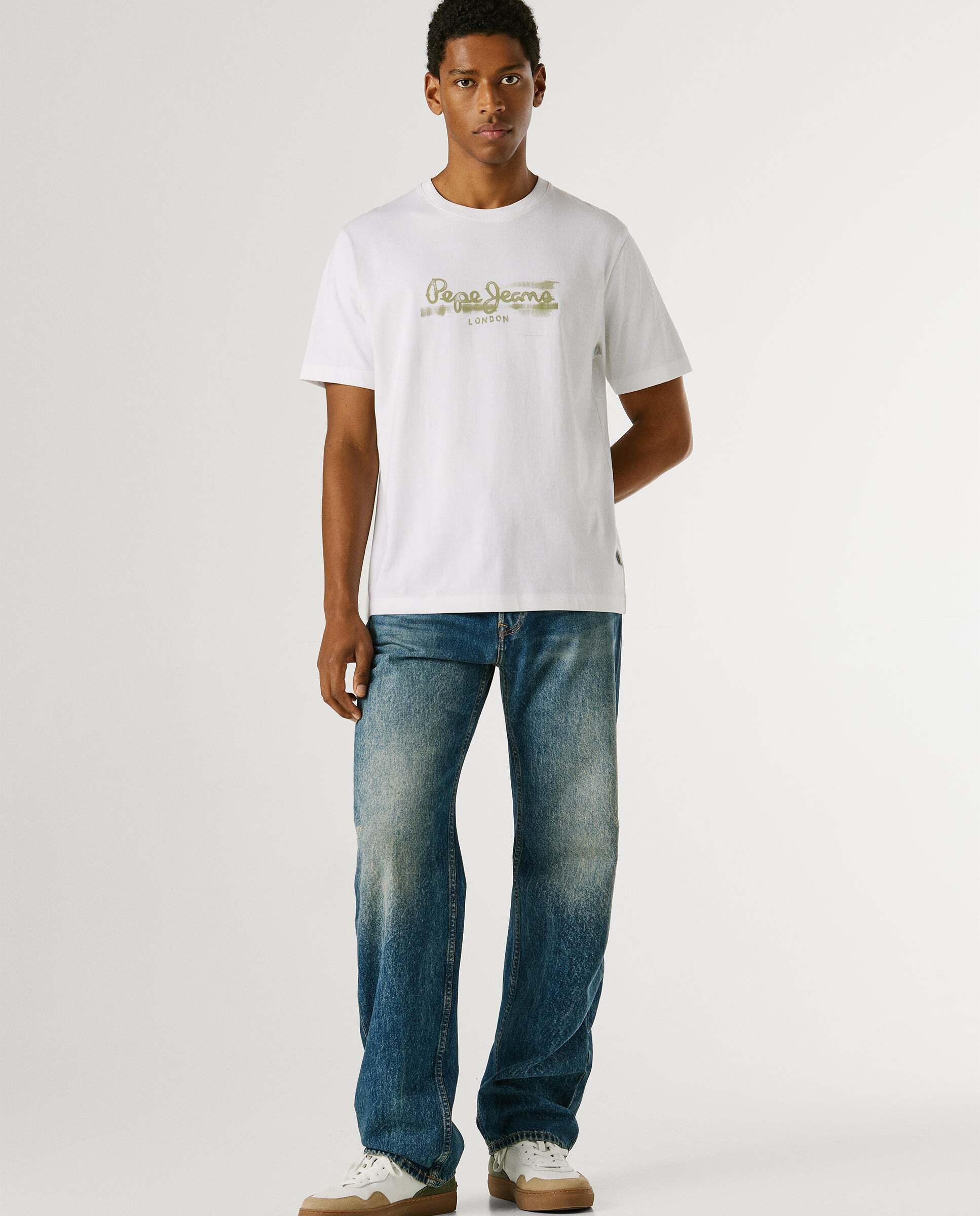 Camiseta de hombre logo estampado fit regular - Pepe Jeans - Blanco Blanco-2