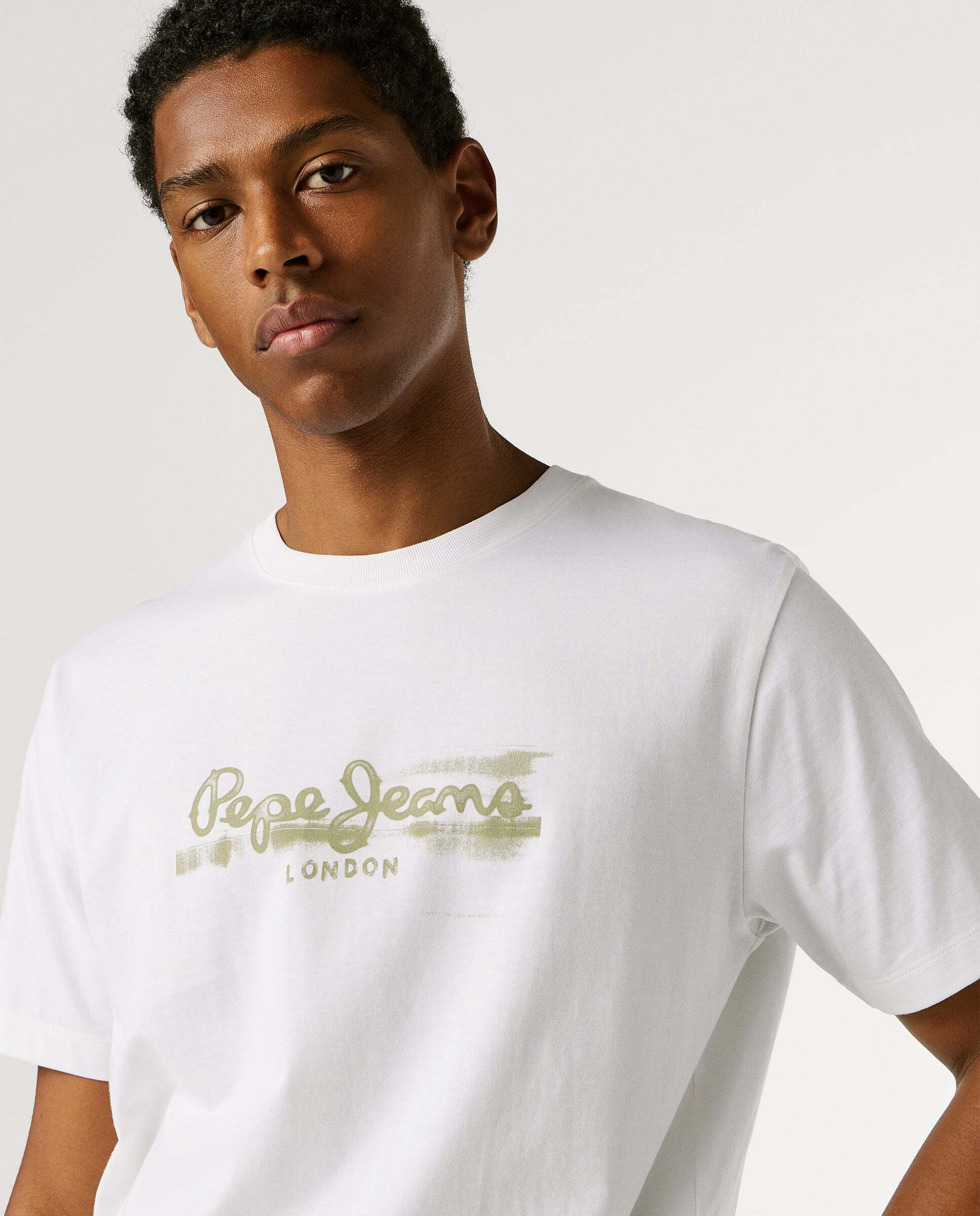 Camiseta de hombre logo estampado fit regular - Pepe Jeans - Blanco Blanco-4
