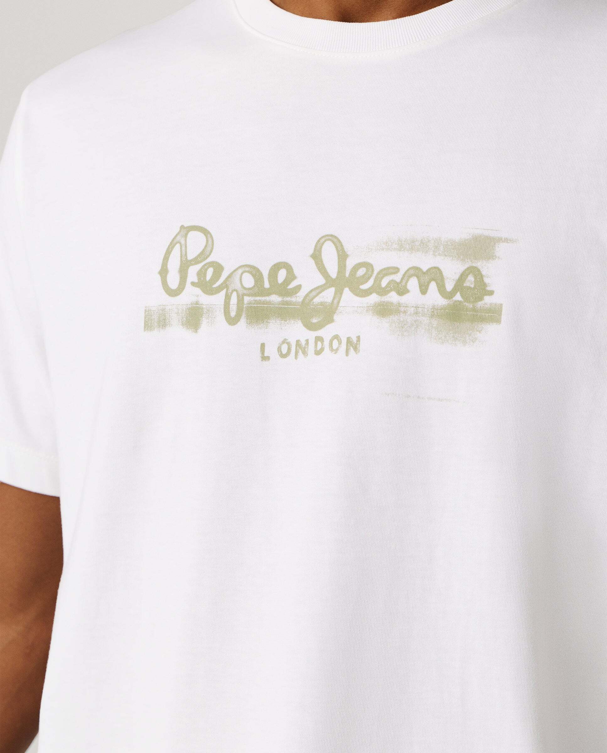 Camiseta de hombre logo estampado fit regular - Pepe Jeans - Blanco Blanco-5