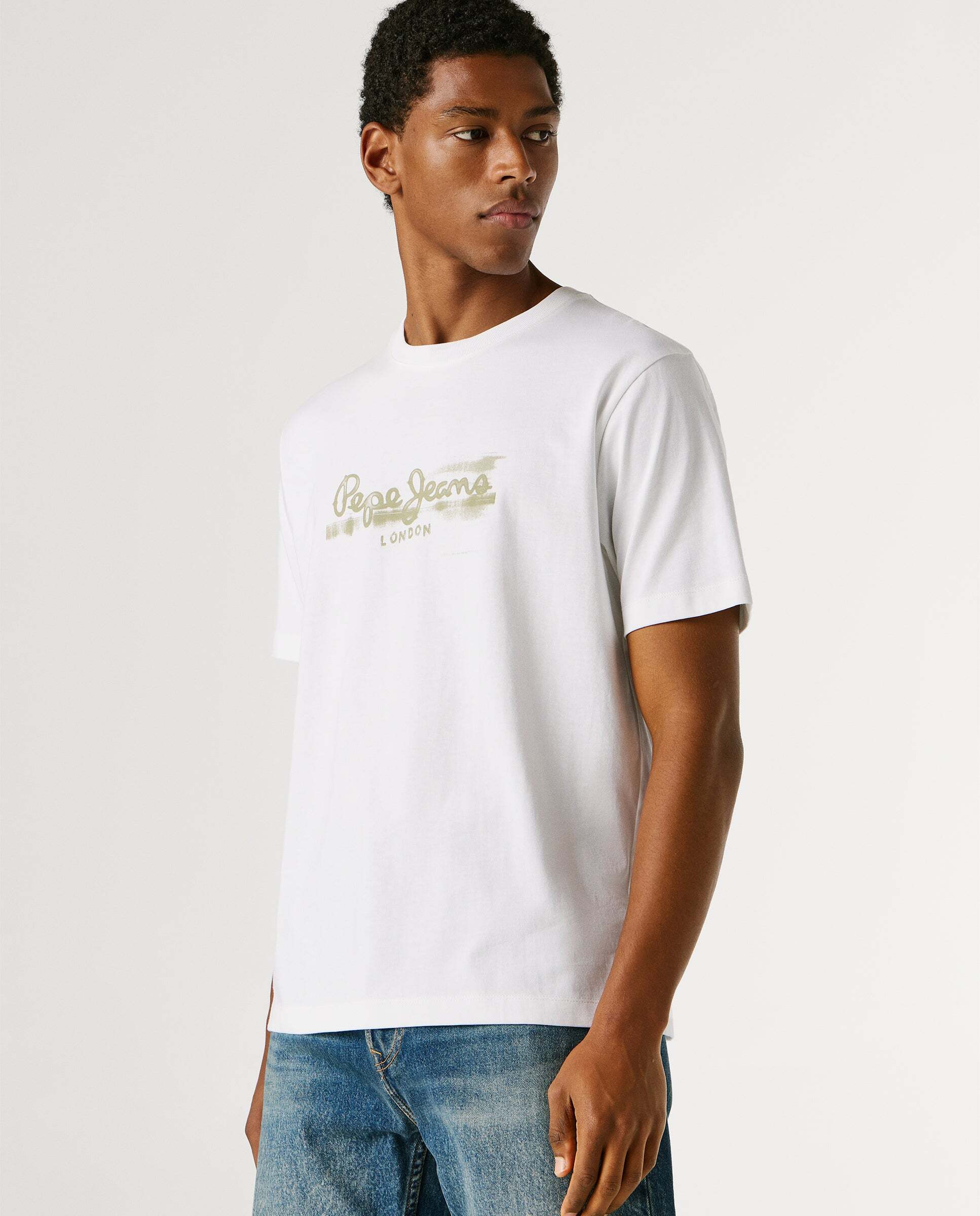Camiseta de hombre logo estampado fit regular - Pepe Jeans - Blanco Blanco-6