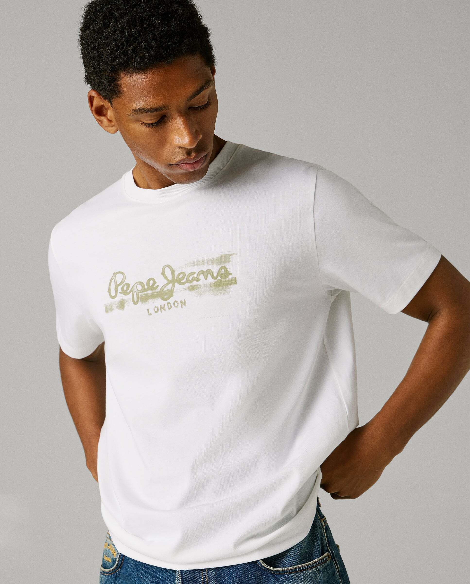 Camiseta de hombre logo estampado fit regular - Pepe Jeans - Blanco Blanco-7
