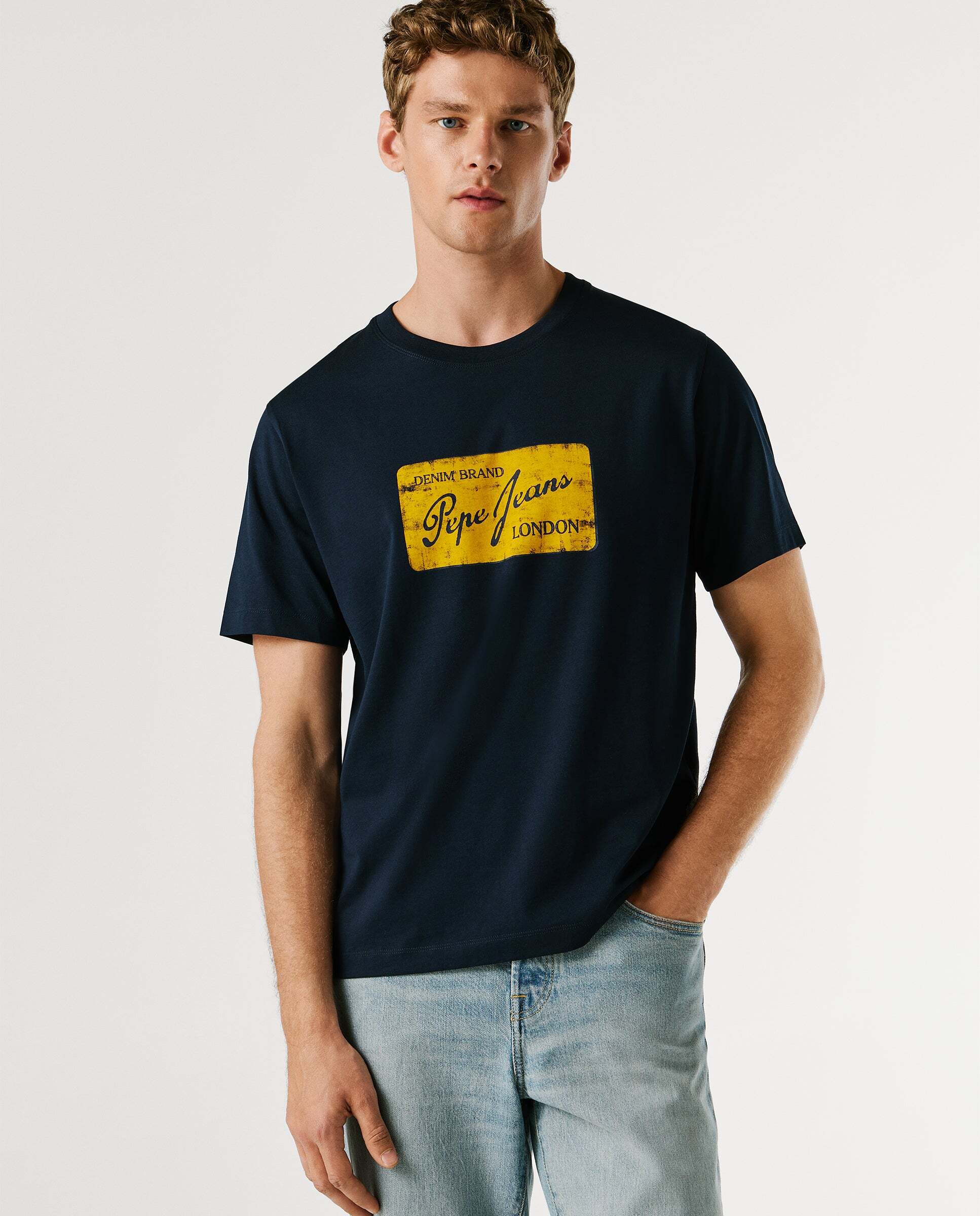 Camiseta de hombre logo estampado - Pepe Jeans - Azul Azul-1