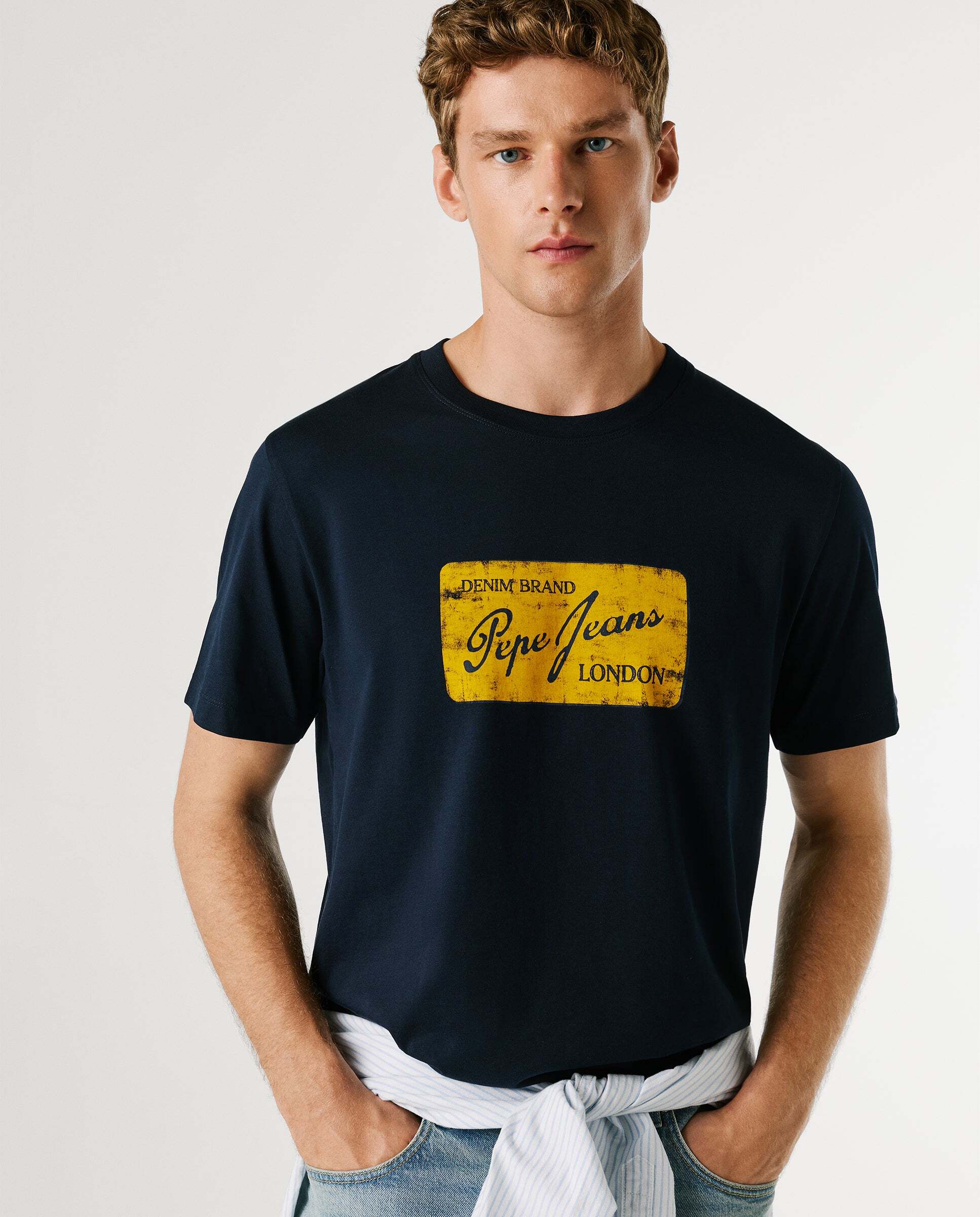 Camiseta de hombre logo estampado - Pepe Jeans - Azul Azul-7