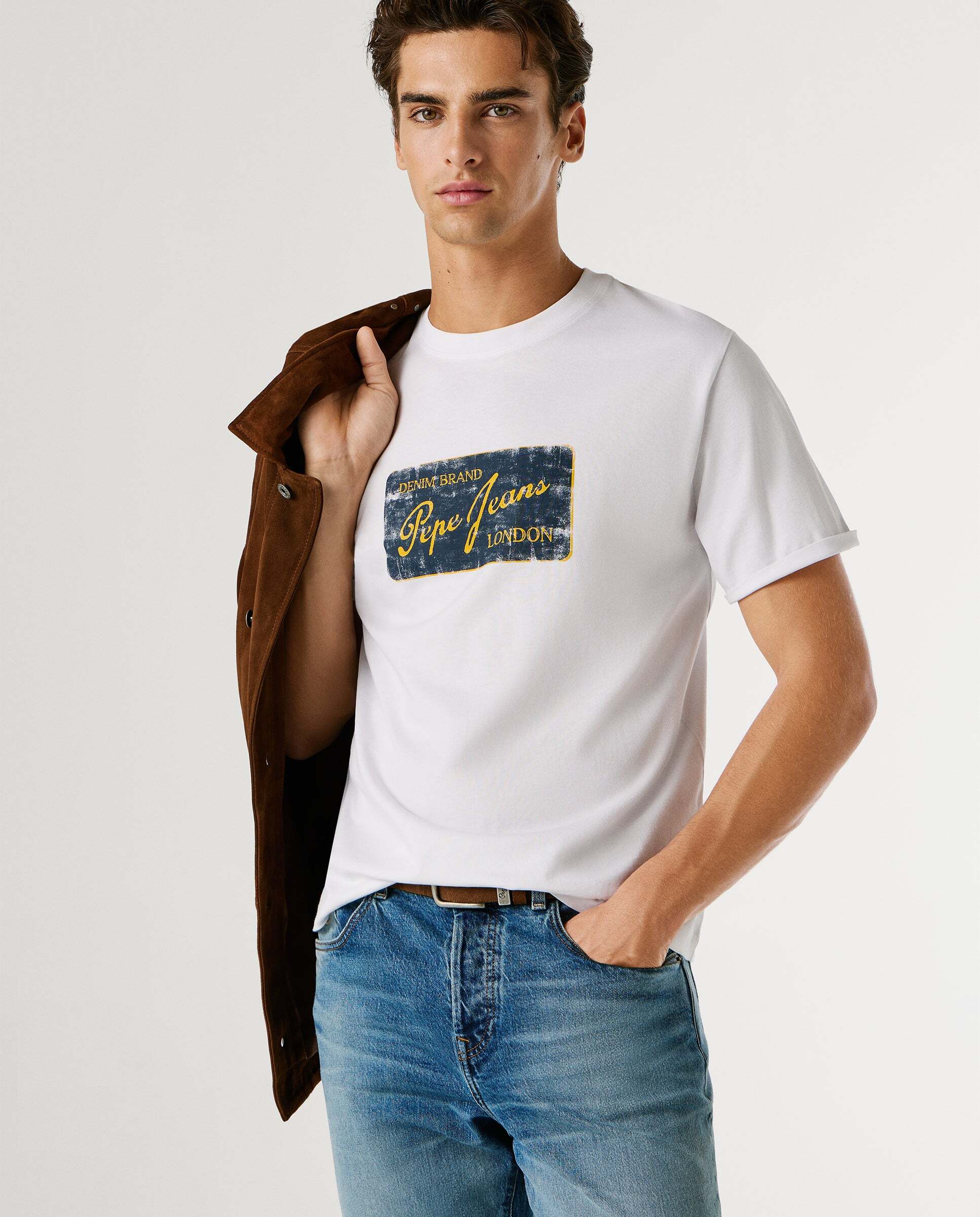 Camiseta de hombre logo estampado - Pepe Jeans - Blanco Blanco-6