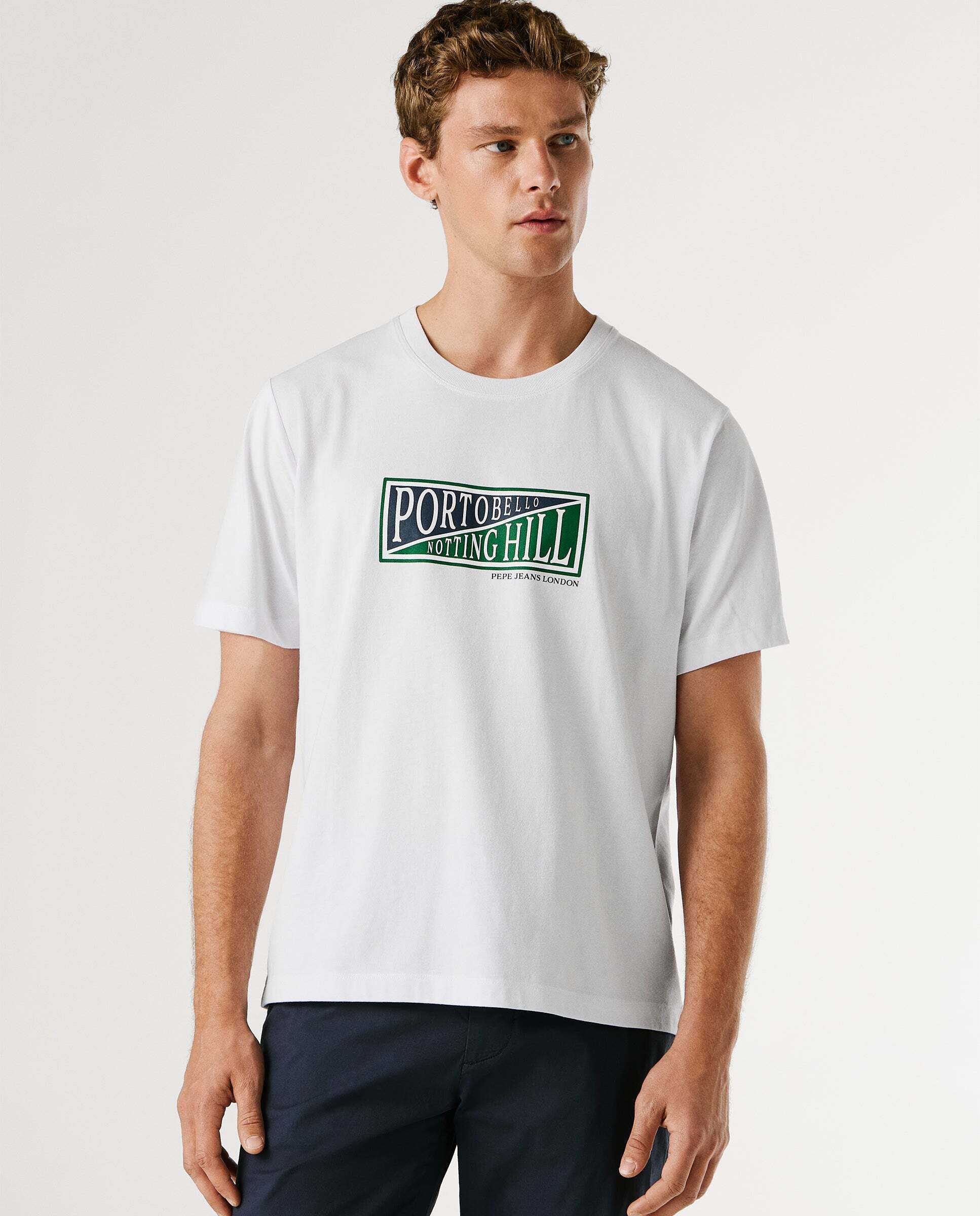 Imagen 0 de Camiseta de hombre gráfico estampado fit regular Blanco