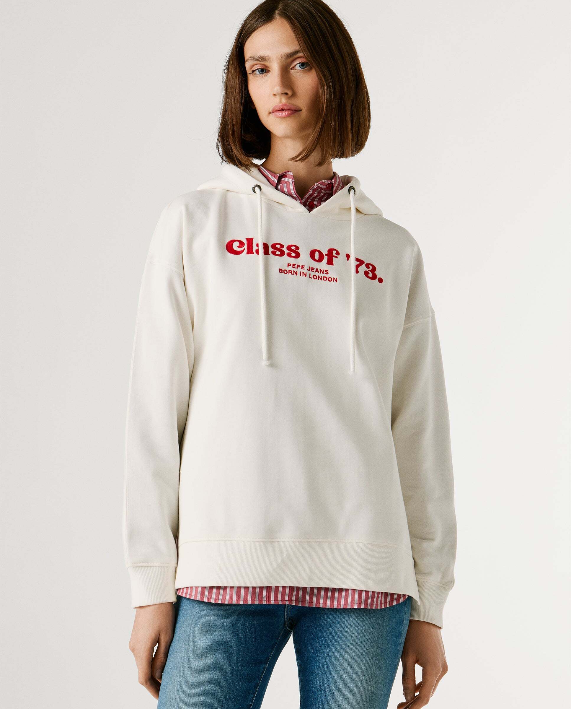 Pepe Jeans - Sudadera de mujer capucha con gráfico bordado.