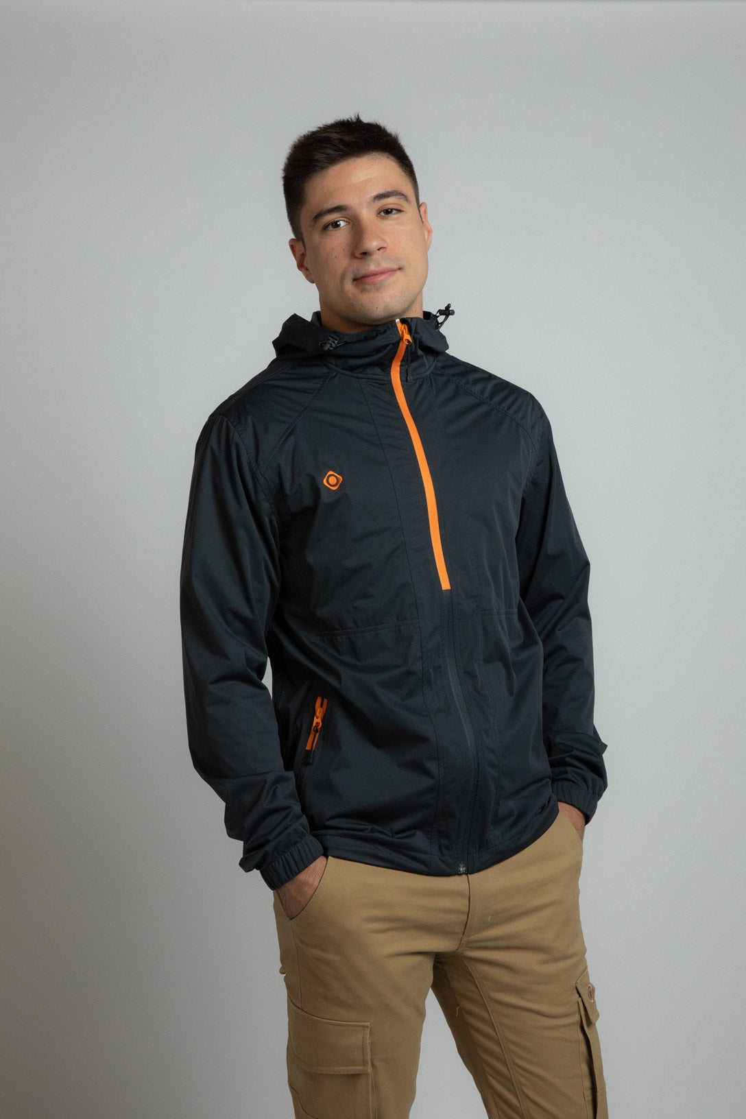 Chubasquero de hombre PINIEL Izas - Gris / Naranja Gris / Naranja-3