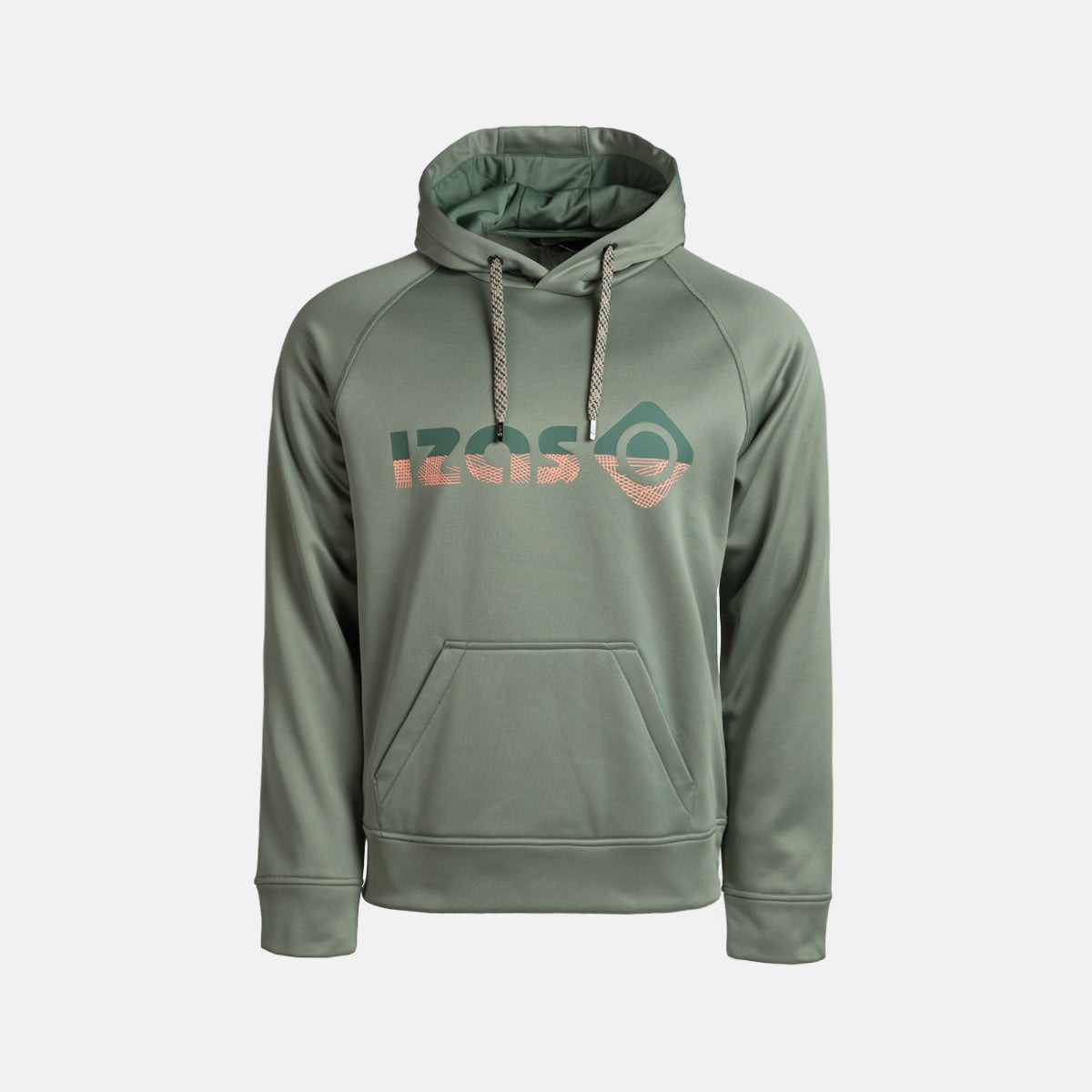 Sudadera unisex DUERO V2 con capucha, logotipo y bolsillo frontal Izas - Kaki Kaki-1