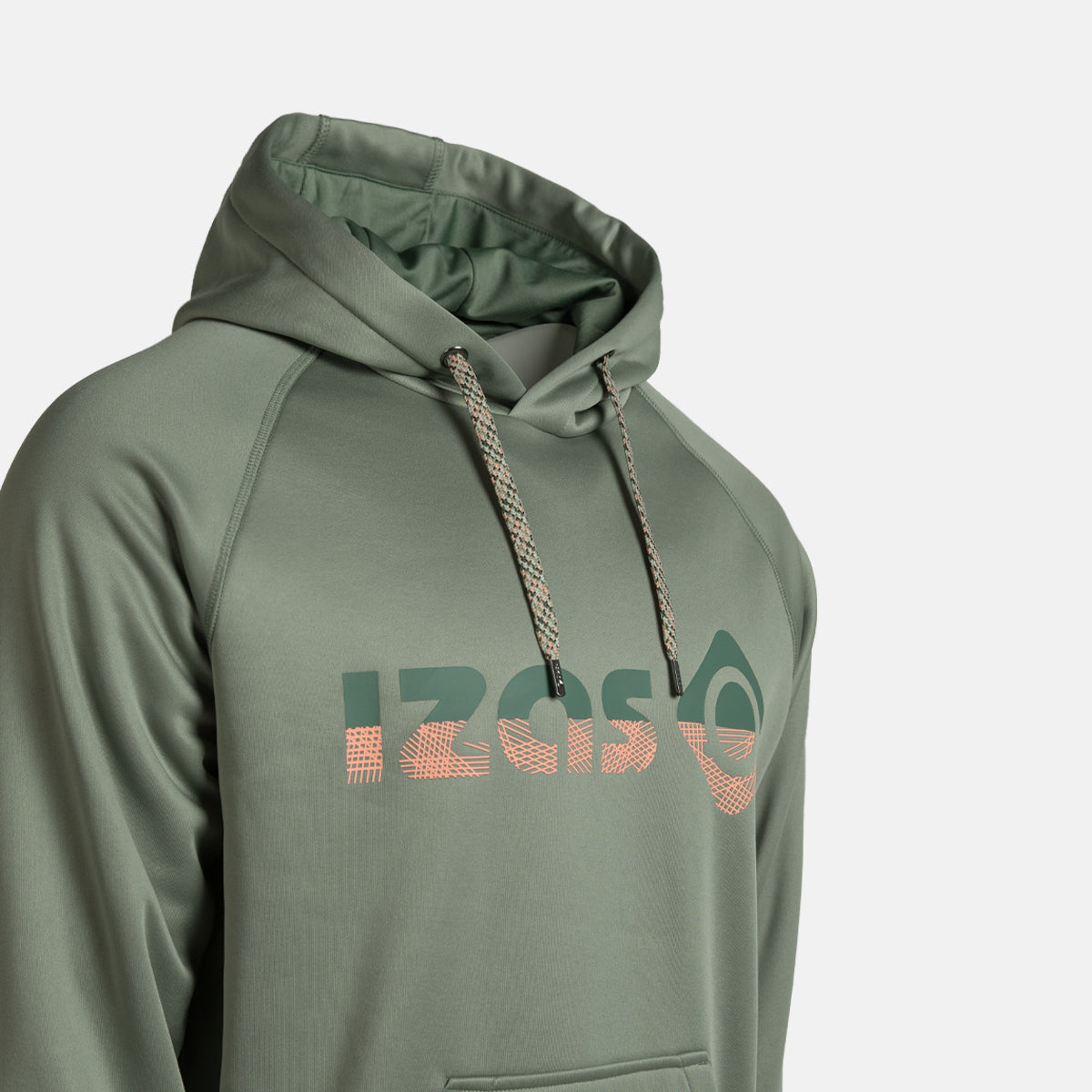 Sudadera unisex DUERO V2 con capucha, logotipo y bolsillo frontal Izas - Kaki Kaki-3