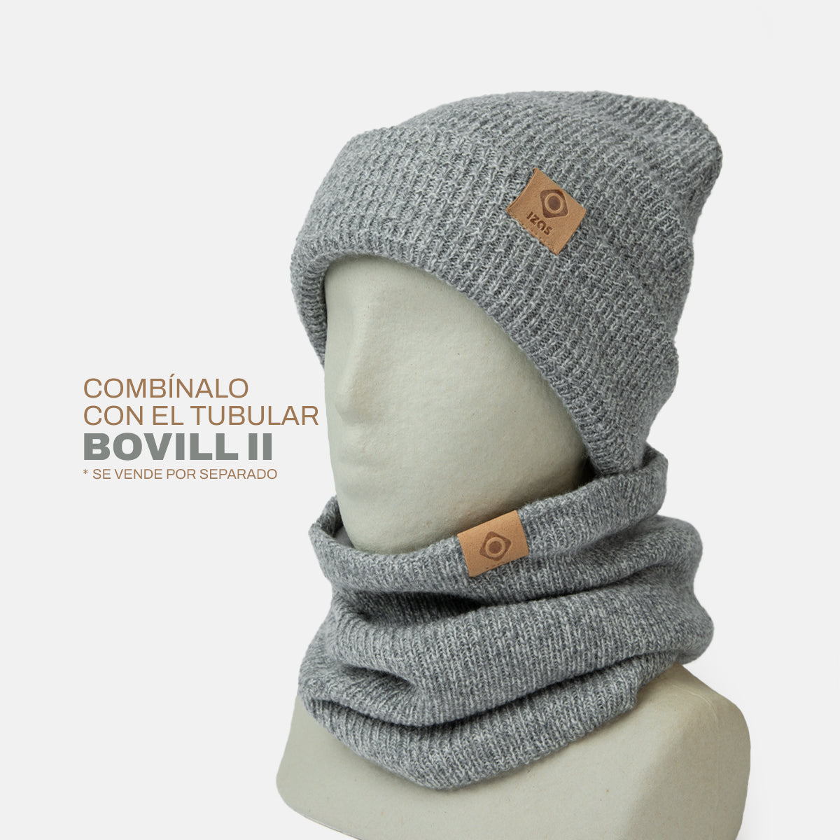 Gorro unisex de punto moderno BOVILL Izas - Gris Gris-3