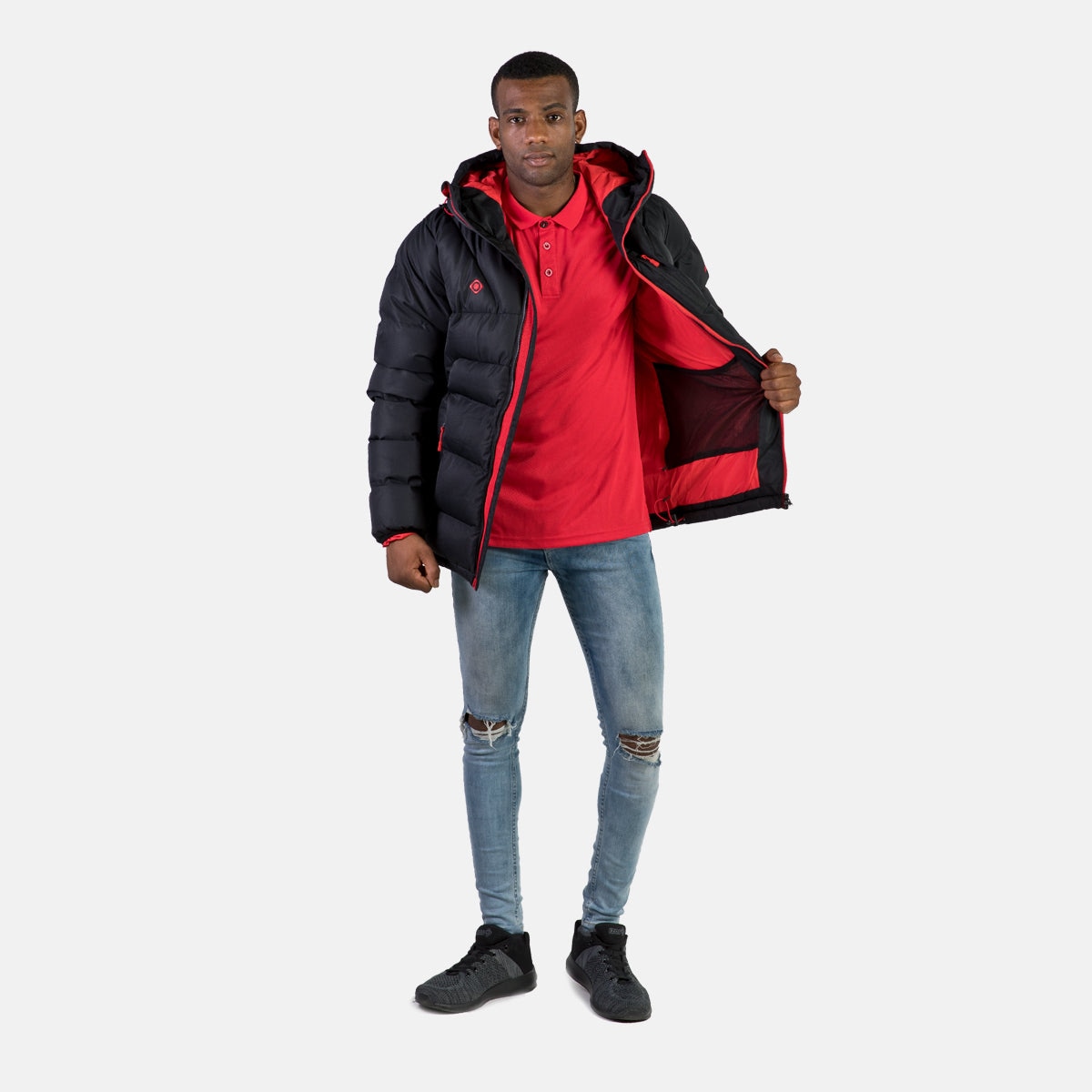 Chaqueta impermeable térmica de hombre AMPRIU V2 Izas - Negro / Rojo Negro / Rojo-7