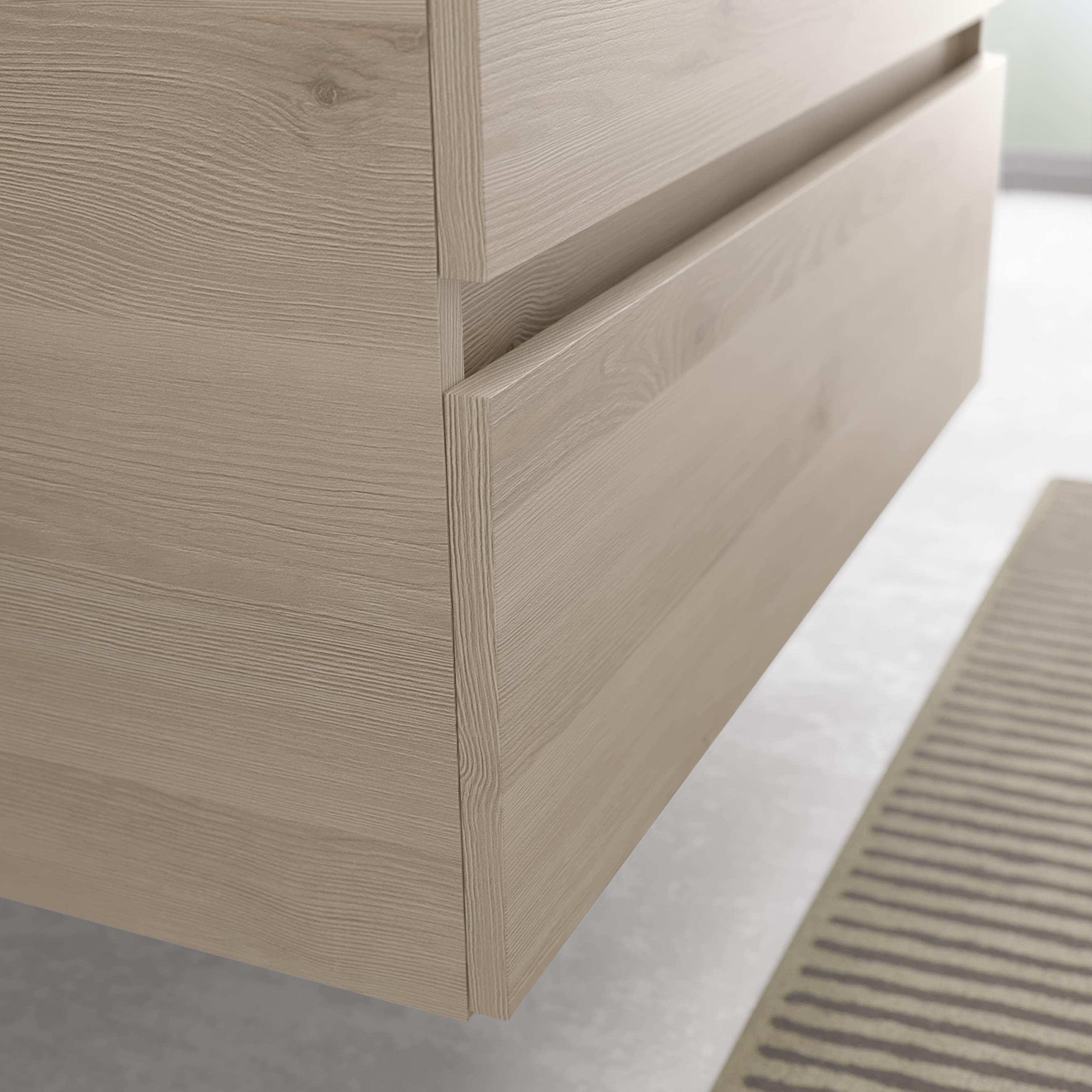 Imagen 4 de Mueble de baño con 2 cajones con 2 huecos y lavabo sobre encimera de 1 poza Bequia Plus Salgar - Natural 120 cm Natural