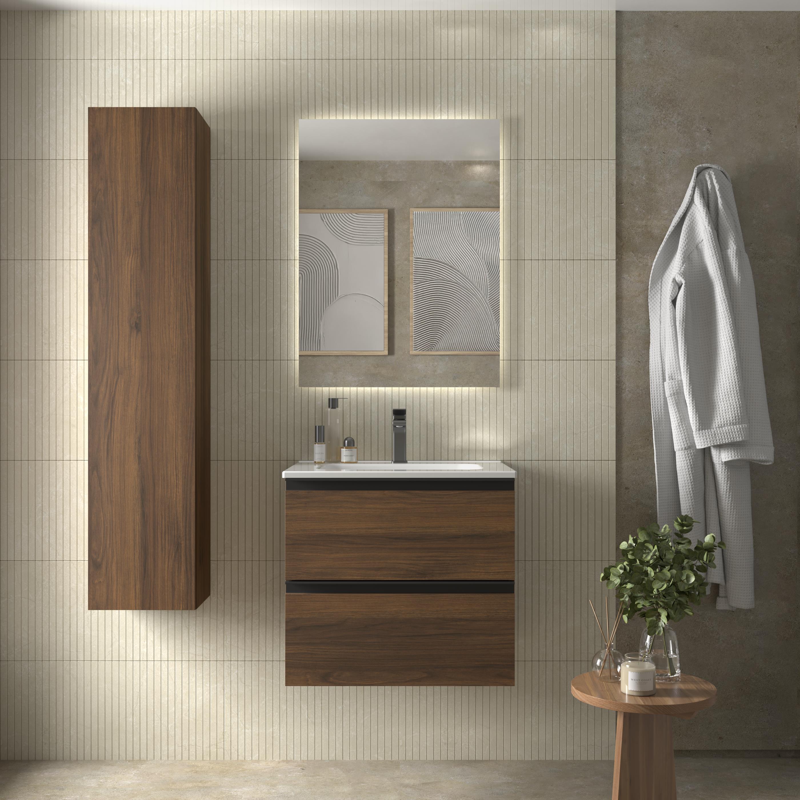 Imagen 0 de Mueble de baño metal con 2 cajones y lavabo de 1 poza Bequia Salgar Blanco mate