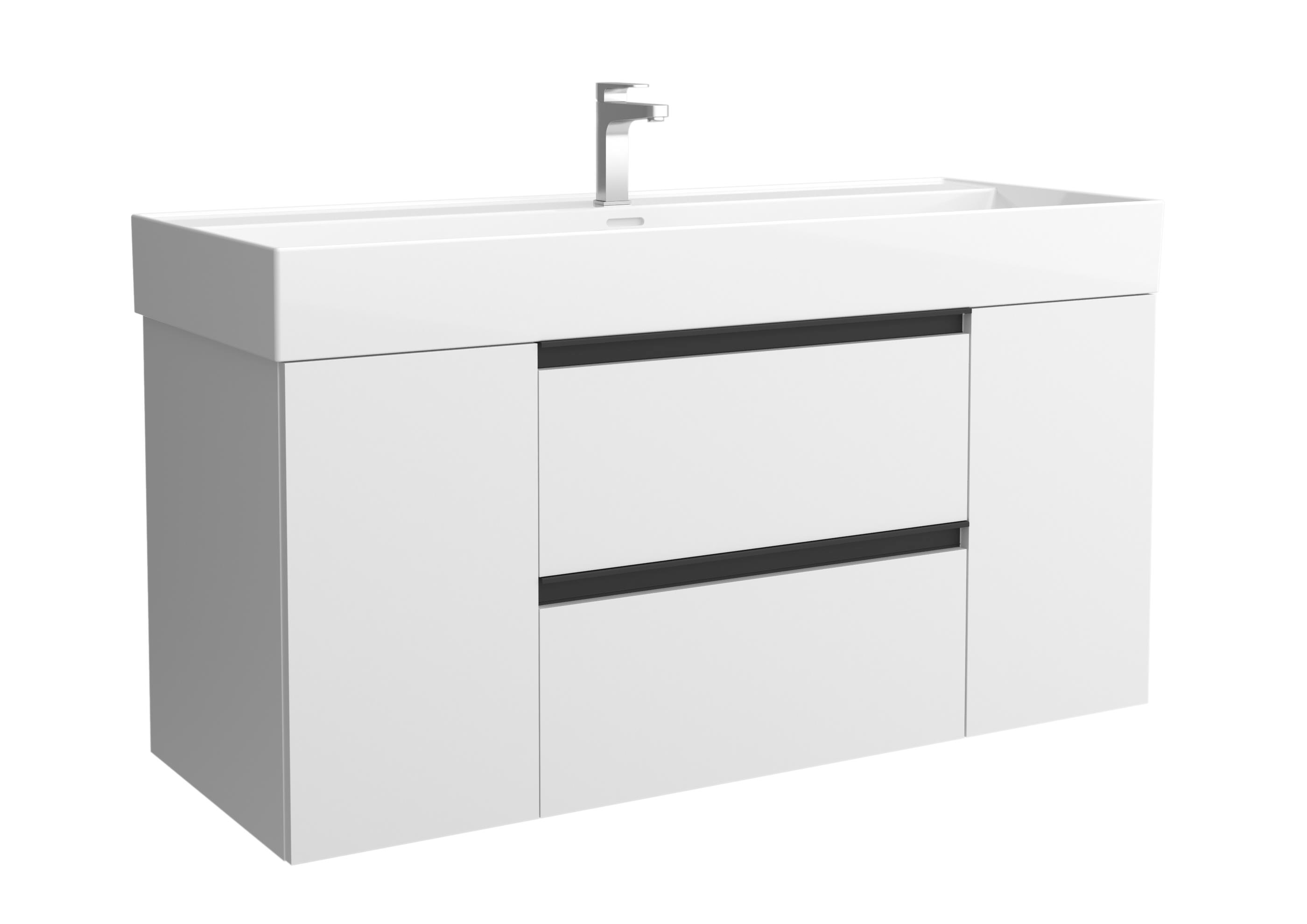 Imagen 1 de Mueble de baño con 2 cajones con 1 puerta y lavabo Veneto de 1 poza Bequia Plus Metal Salgar - Blanco mate 120 cm Blanco mate