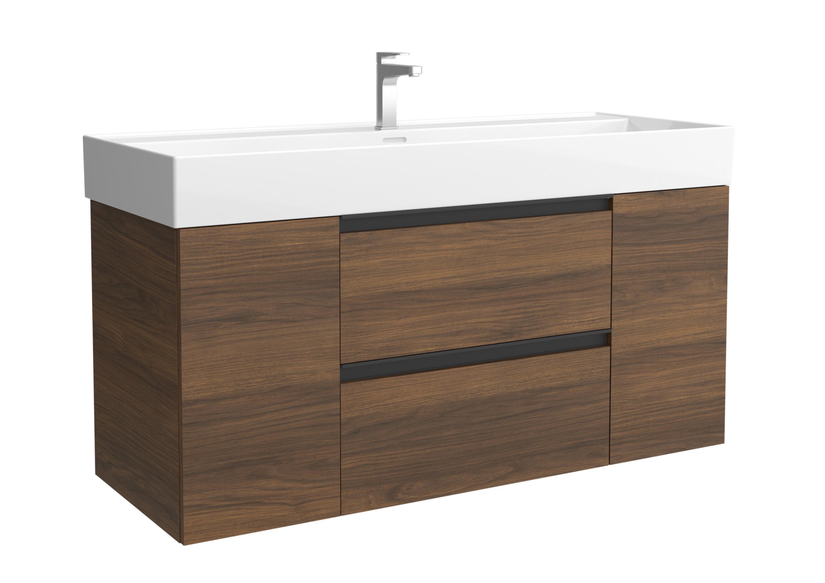 Imagen 1 de Mueble de baño con 2 cajones con 1 puerta y lavabo Veneto de 1 poza Bequia Plus Metal Salgar - Nogal 120 cm Nogal