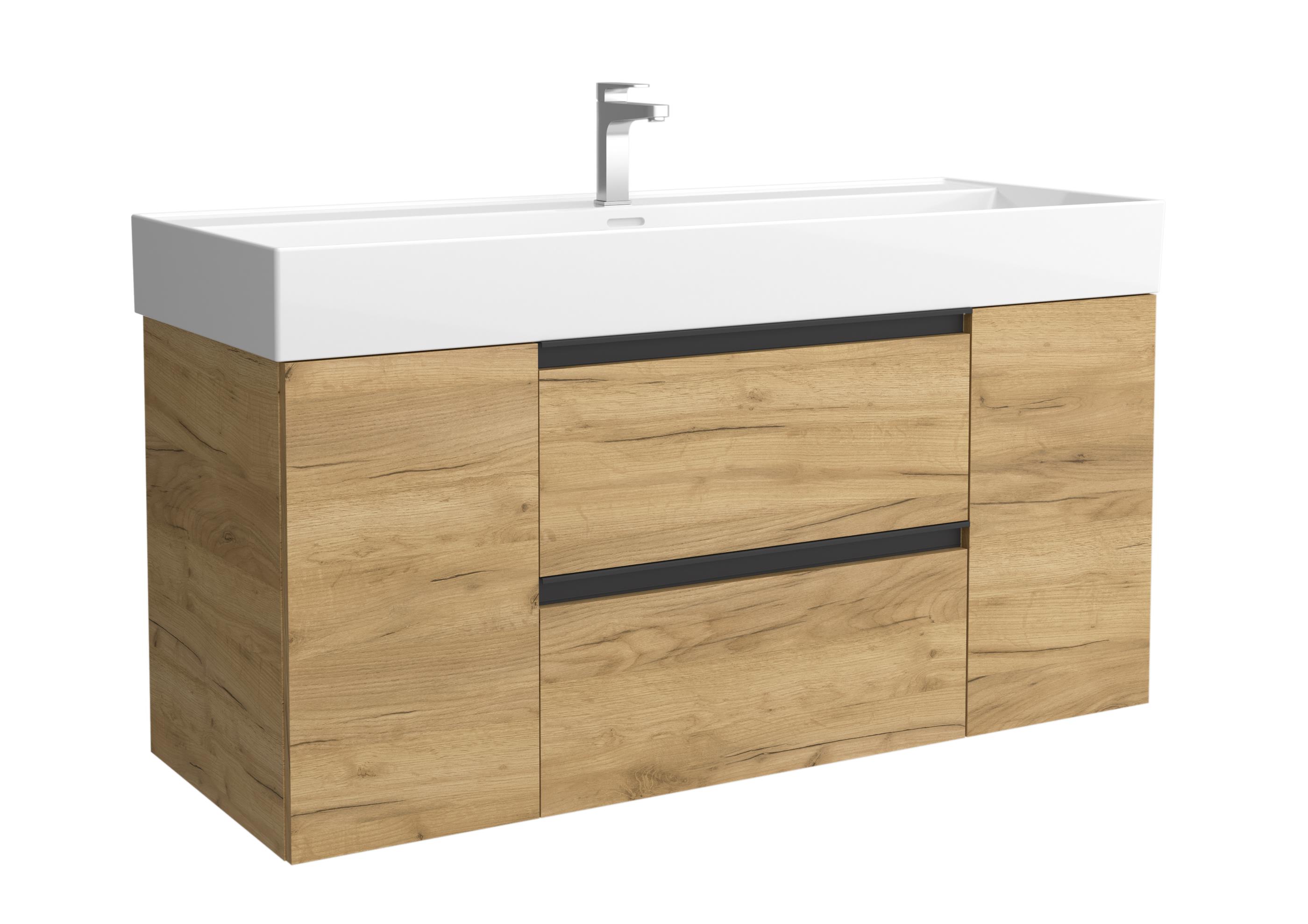 Imagen 1 de Mueble de baño con 2 cajones con 1 puerta y lavabo Veneto de 1 poza Bequia Plus Metal Salgar - Roble 120 cm Roble