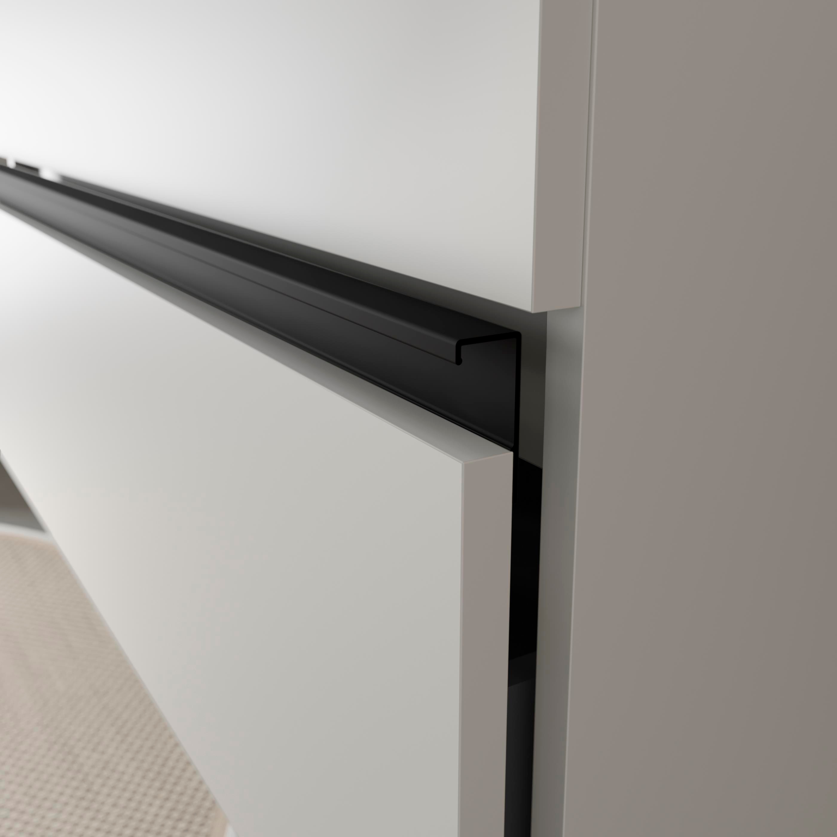 Mueble de baño con 2 cajones con 1 puerta y lavabo sobre encimera de 1 poza lado reversible Bequia Plus Metal Salgar - Blanco mate 90 cm Blanco mate-4
