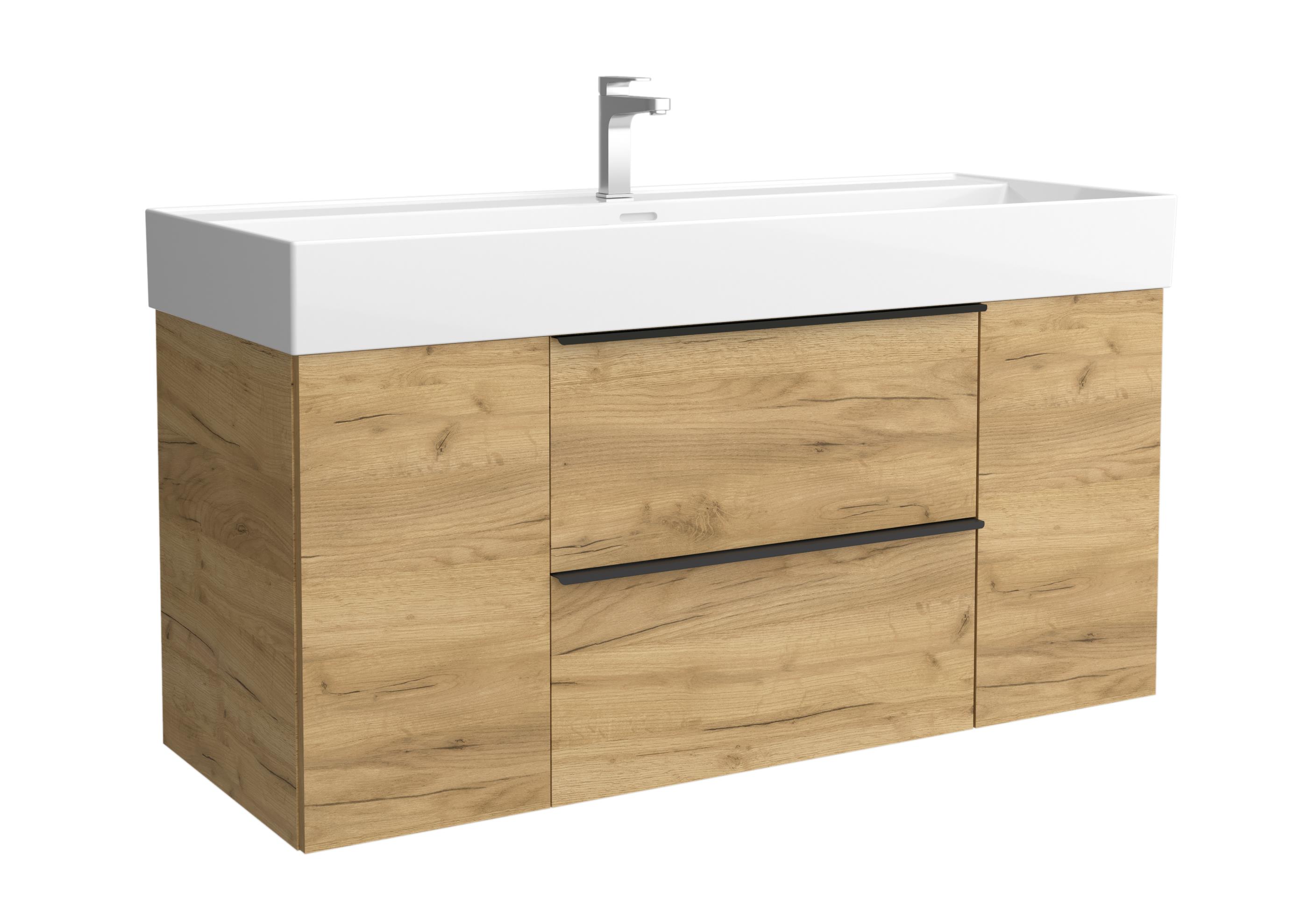 Imagen 1 de Mueble de baño con 2 cajones con 1 puerta y lavabo Veneto de 1 poza Nabua Plus Salgar - Roble 120 cm Roble