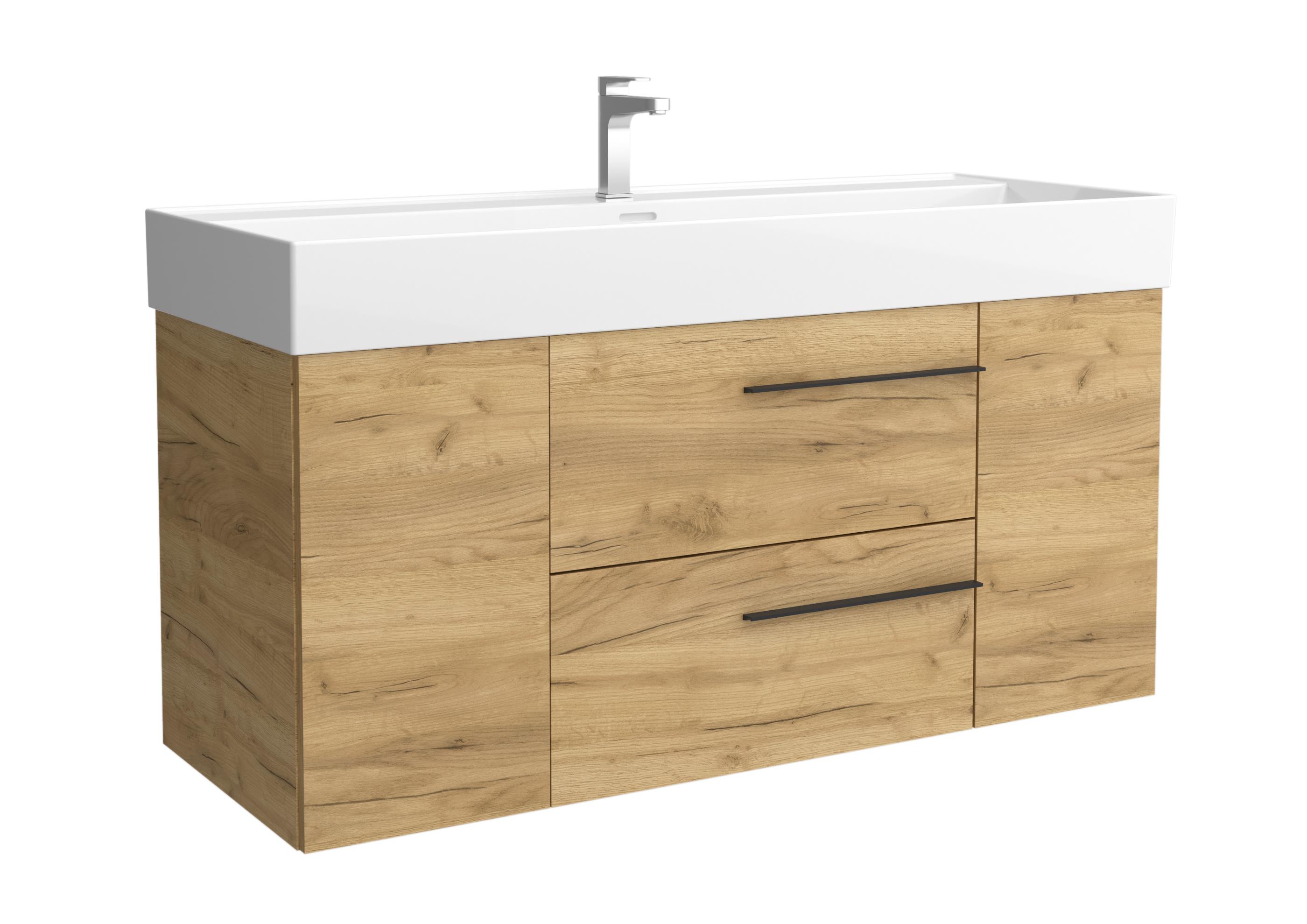 Imagen 1 de Mueble de baño con 2 cajones con 1 puerta y lavabo Veneto de 1 poza Yara Plus Salgar - Roble 120 cm Roble