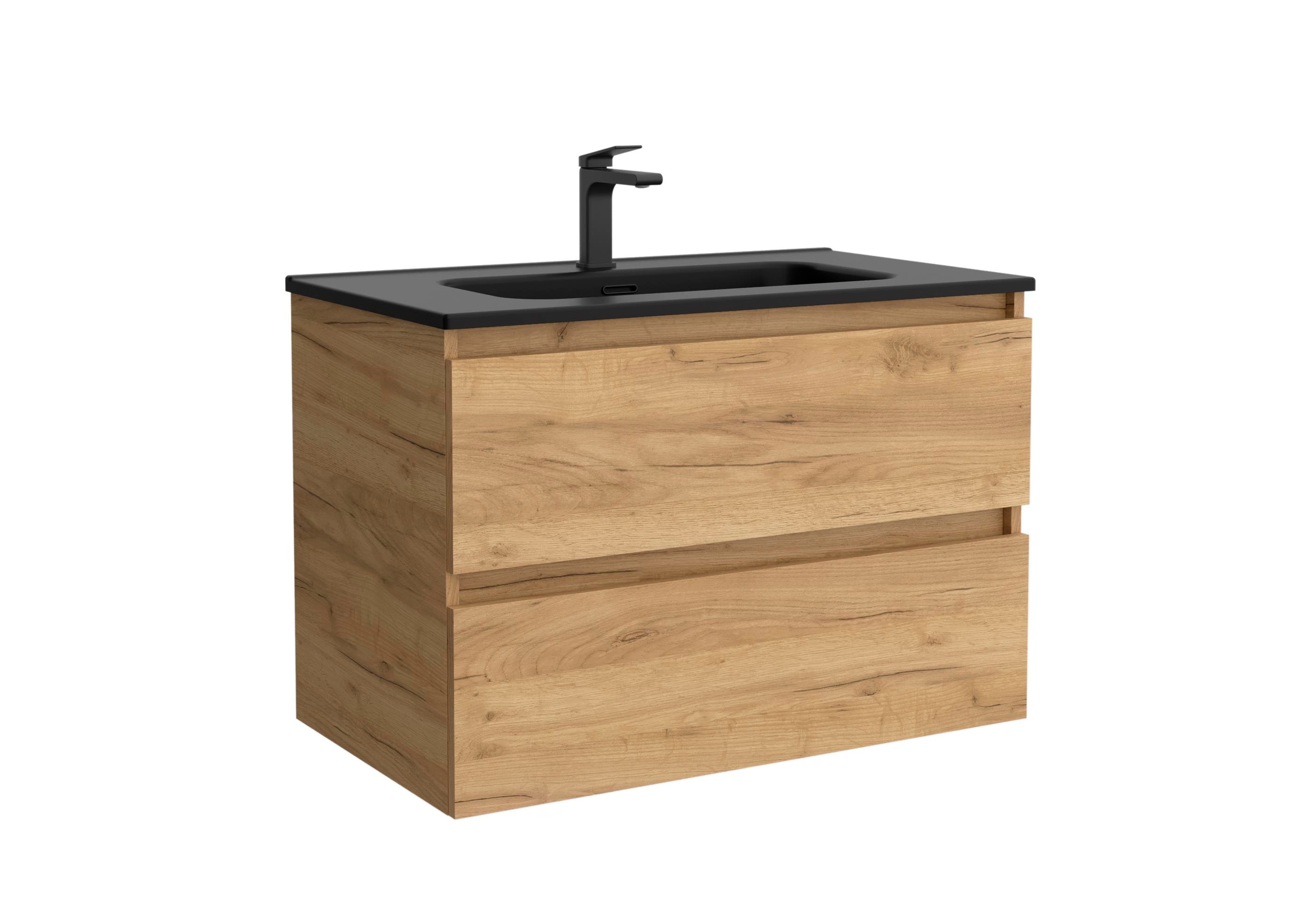 Salgar - Mueble de baño con 2 cajones y lavabo negro de 1 poza Bequia Salgar.