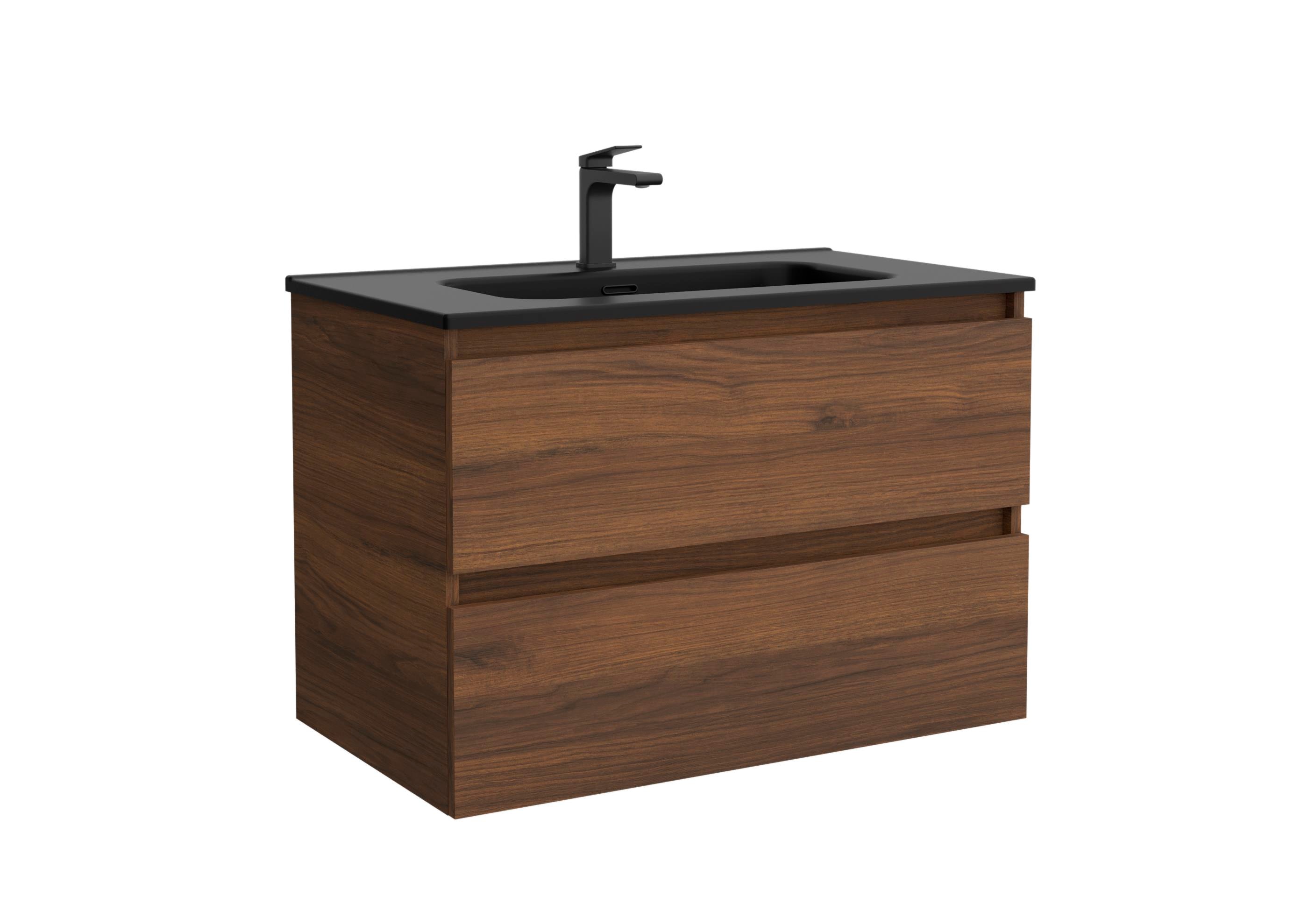 Salgar - Mueble de baño con 2 cajones y lavabo negro de 1 poza Bequia Salgar.