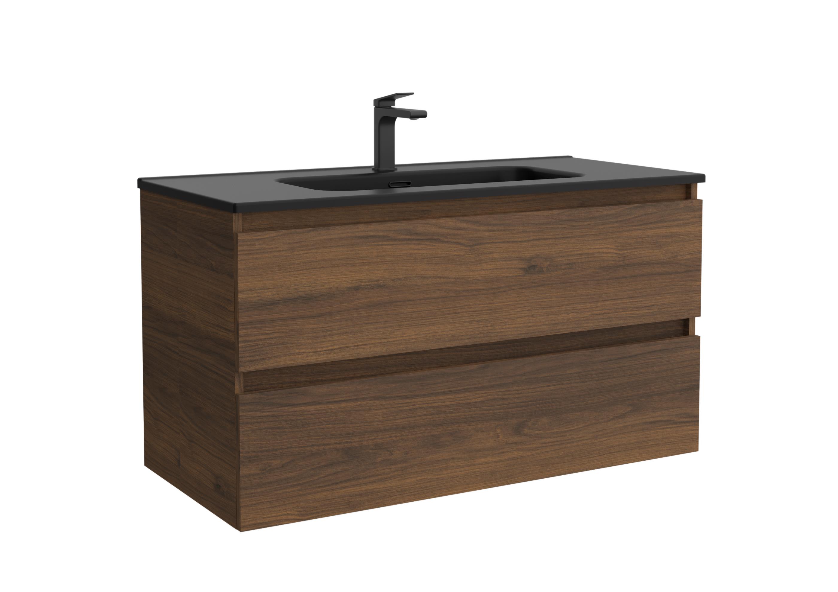 Salgar - Mueble de baño con 2 cajones y lavabo negro de 1 poza Bequia Salgar.