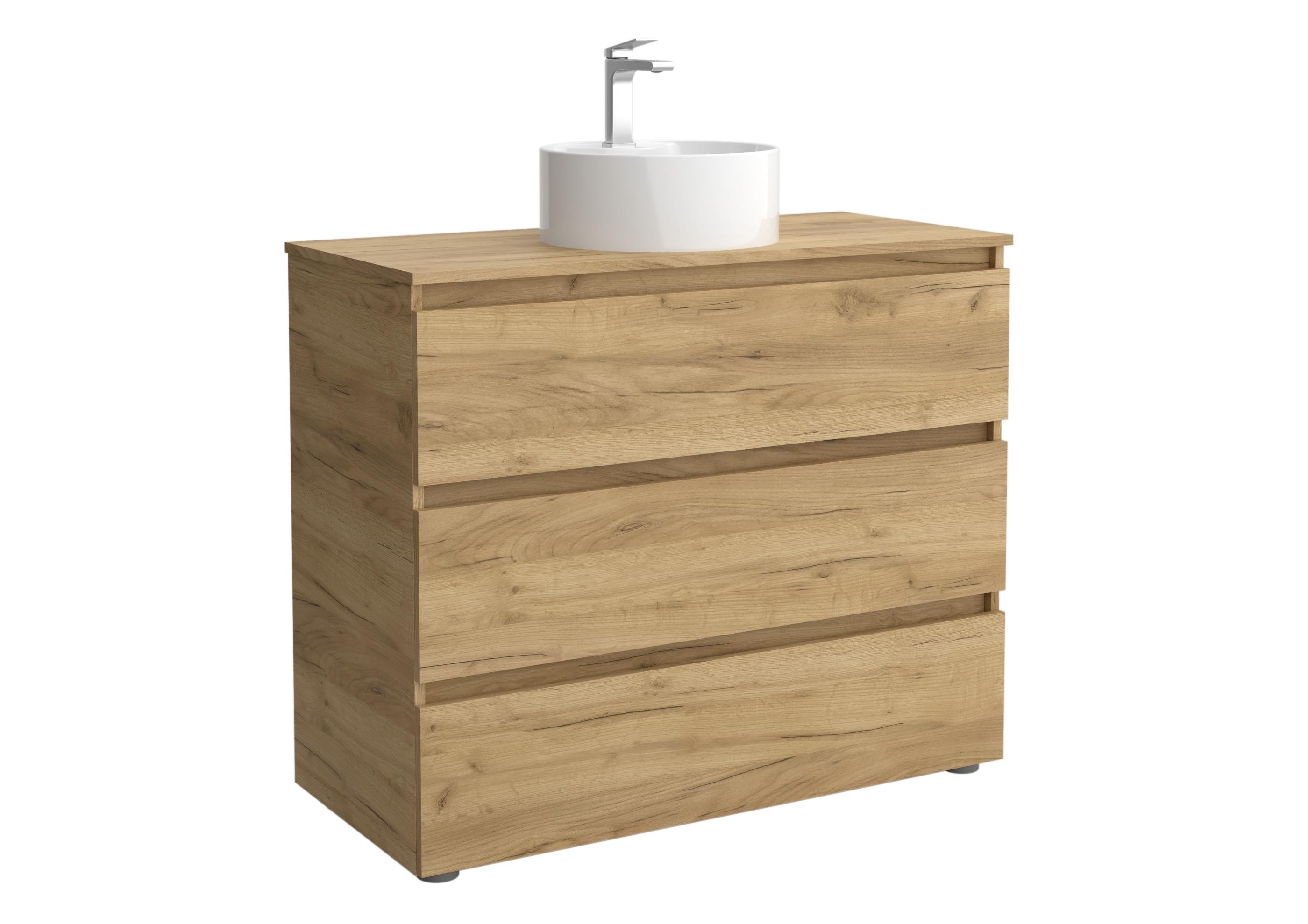 Salgar - Mueble de baño 3C con 3 cajones y lavabo sobre encimera de 1 poza Bequia Salgar.