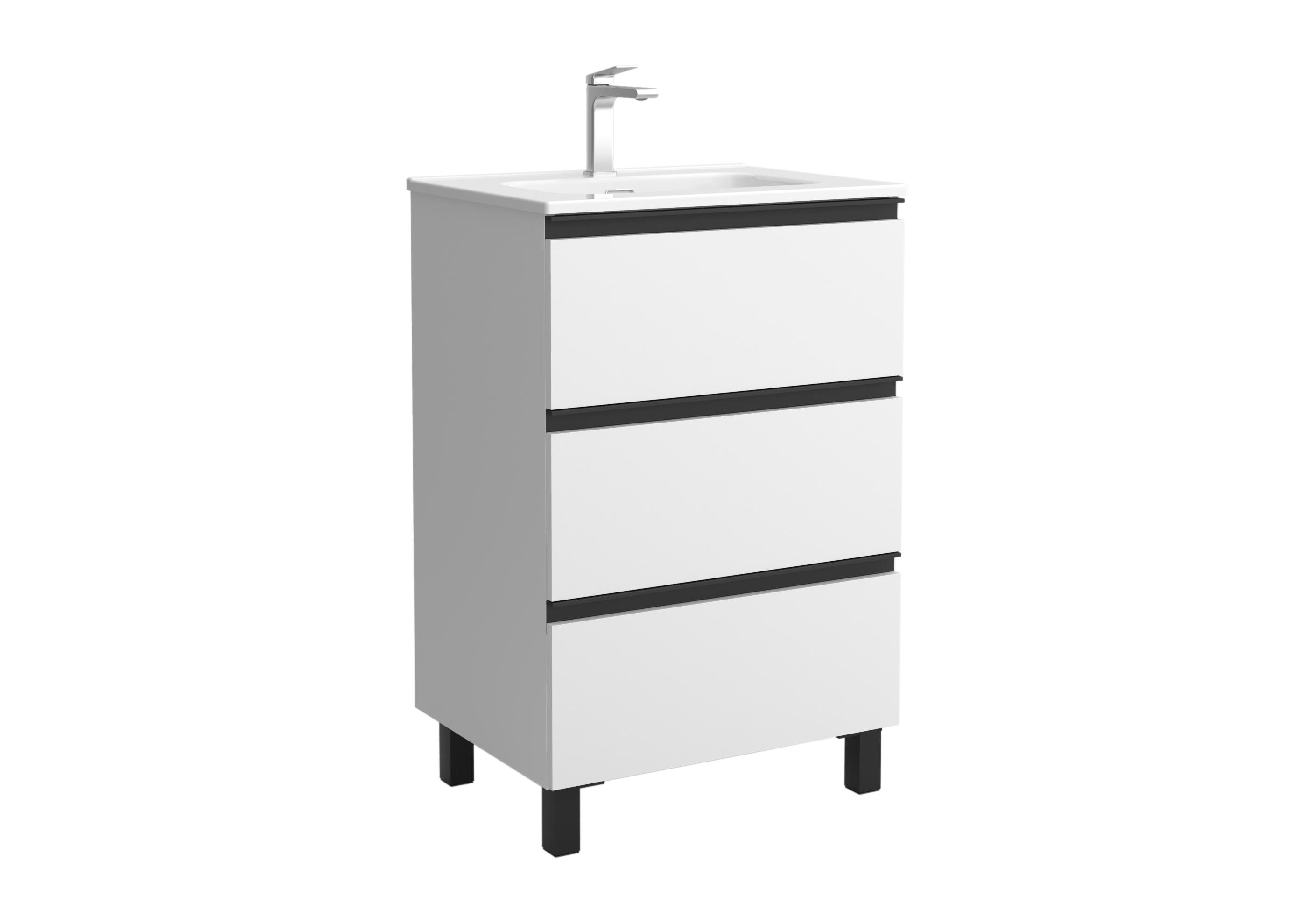 Salgar - Mueble de baño metal 3C con 3 cajones y lavabo de 1 poza Bequia Salgar.