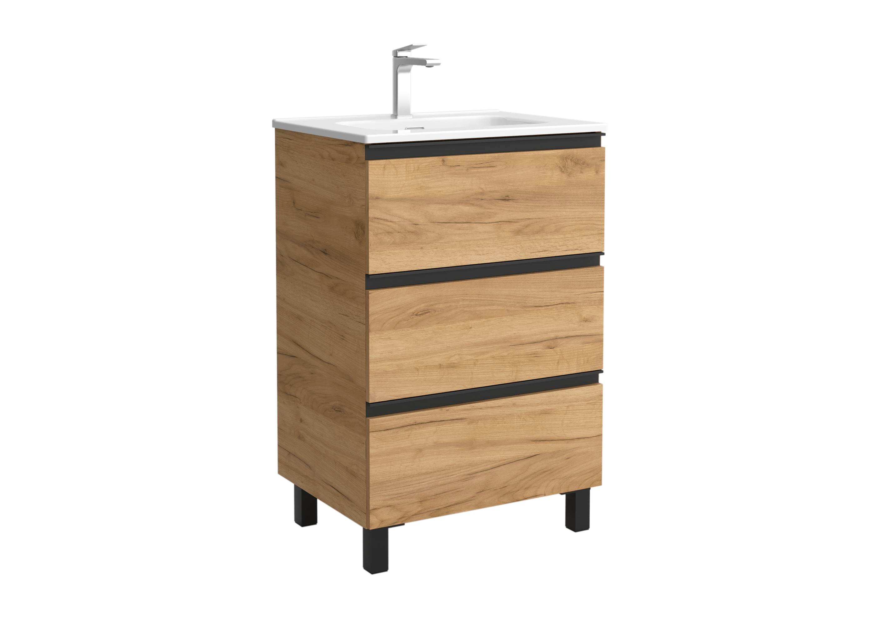 Salgar - Mueble de baño metal 3C con 3 cajones y lavabo de 1 poza Bequia Salgar.