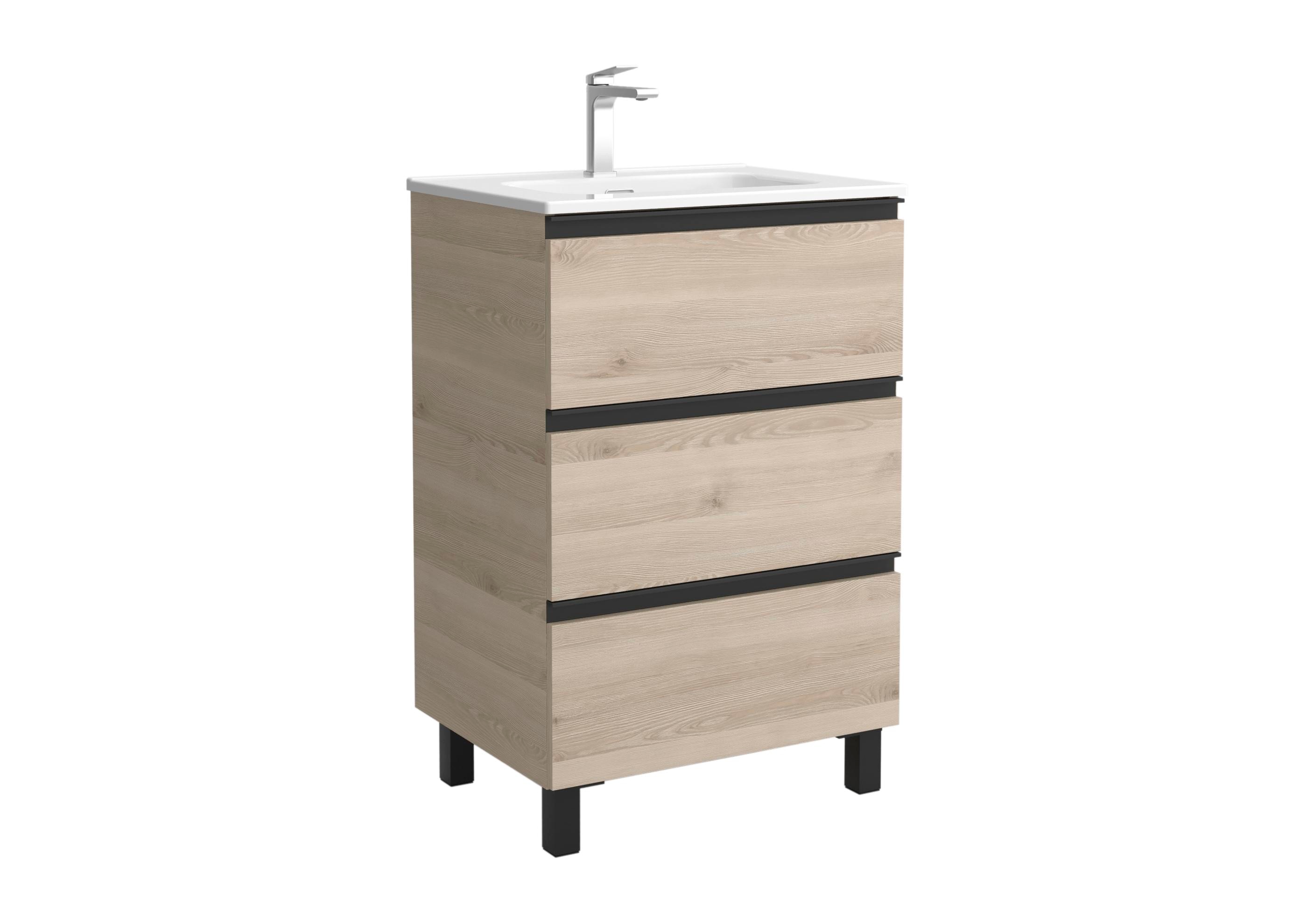 Salgar - Mueble de baño metal 3C con 3 cajones y lavabo de 1 poza Bequia Salgar.