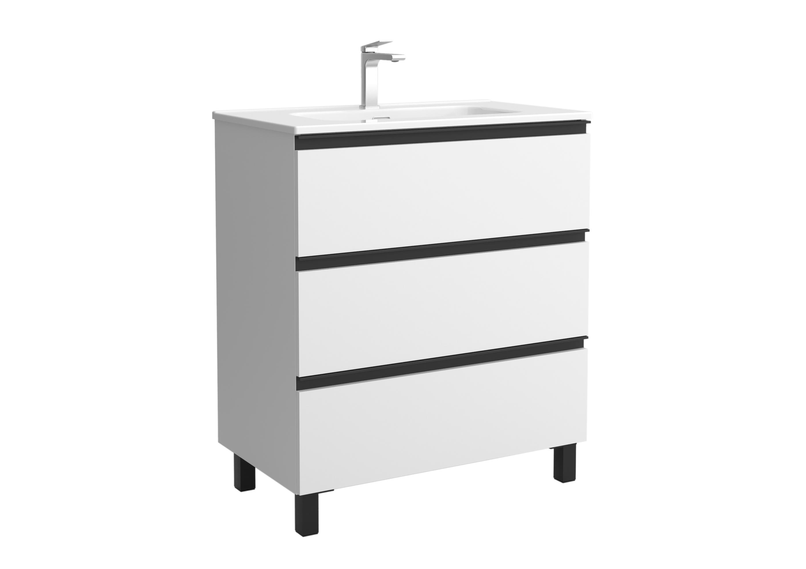 Salgar - Mueble de baño metal 3C con 3 cajones y lavabo de 1 poza Bequia Salgar.