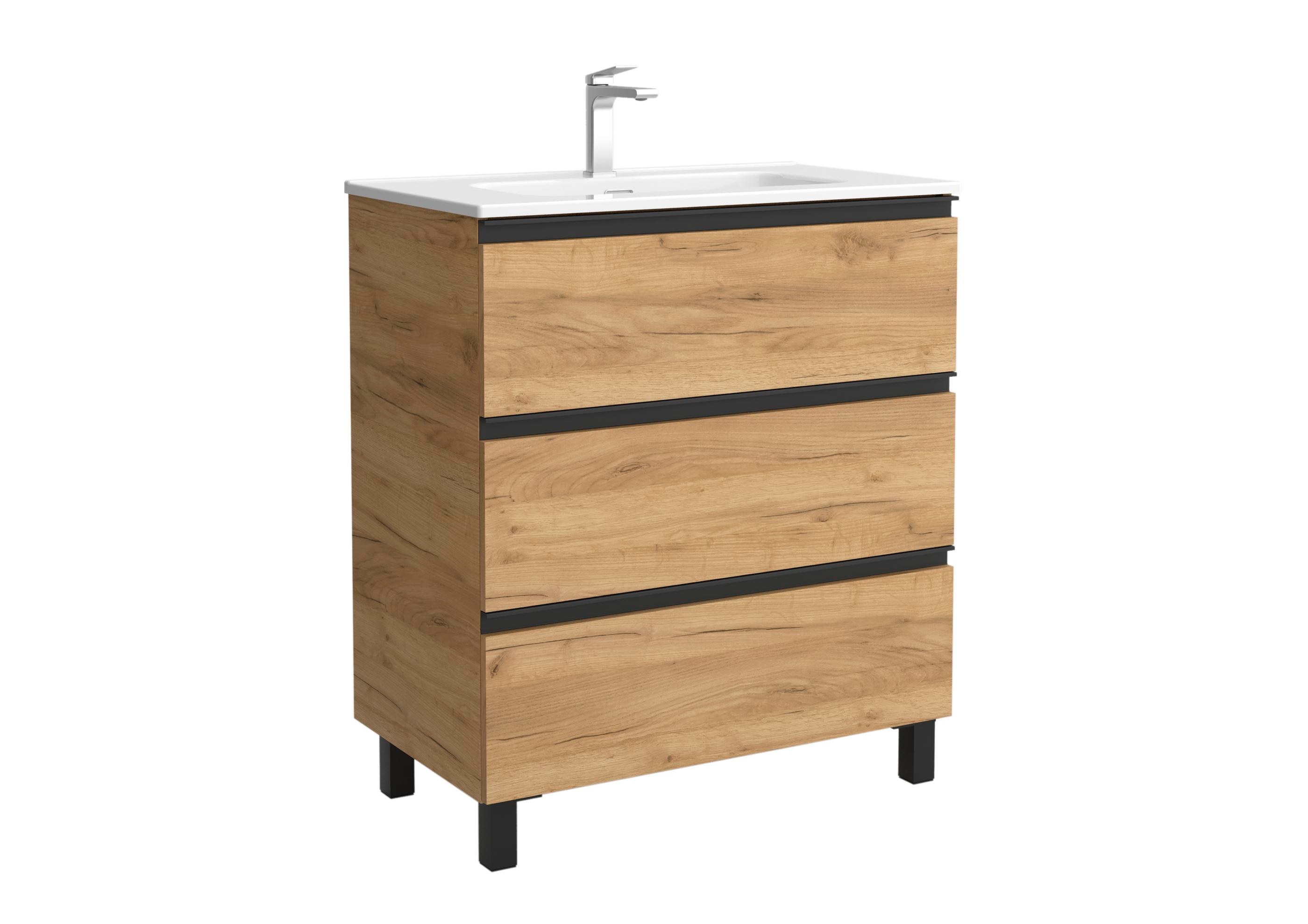 Salgar - Mueble de baño metal 3C con 3 cajones y lavabo de 1 poza Bequia Salgar.