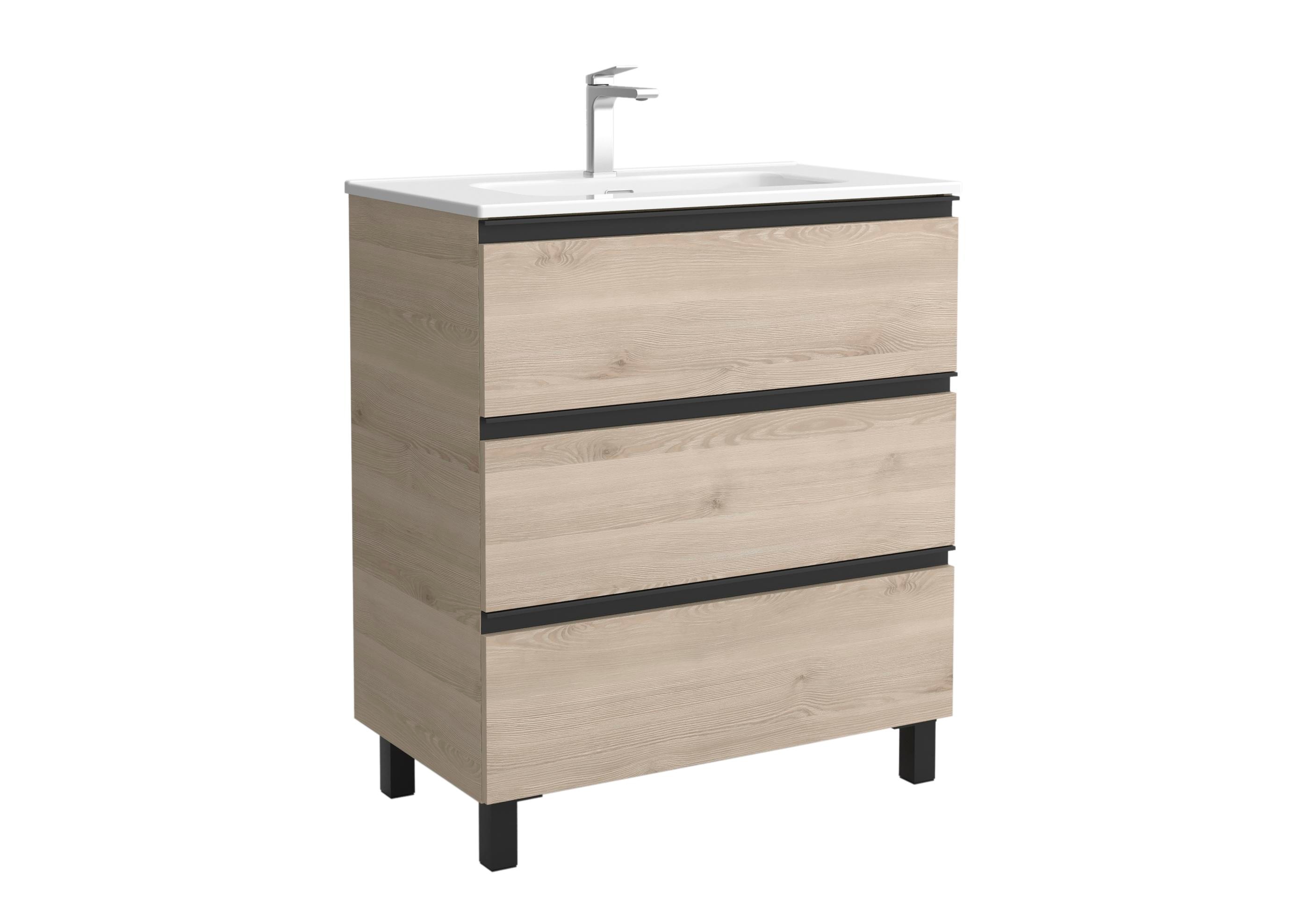 Salgar - Mueble de baño metal 3C con 3 cajones y lavabo de 1 poza Bequia Salgar.