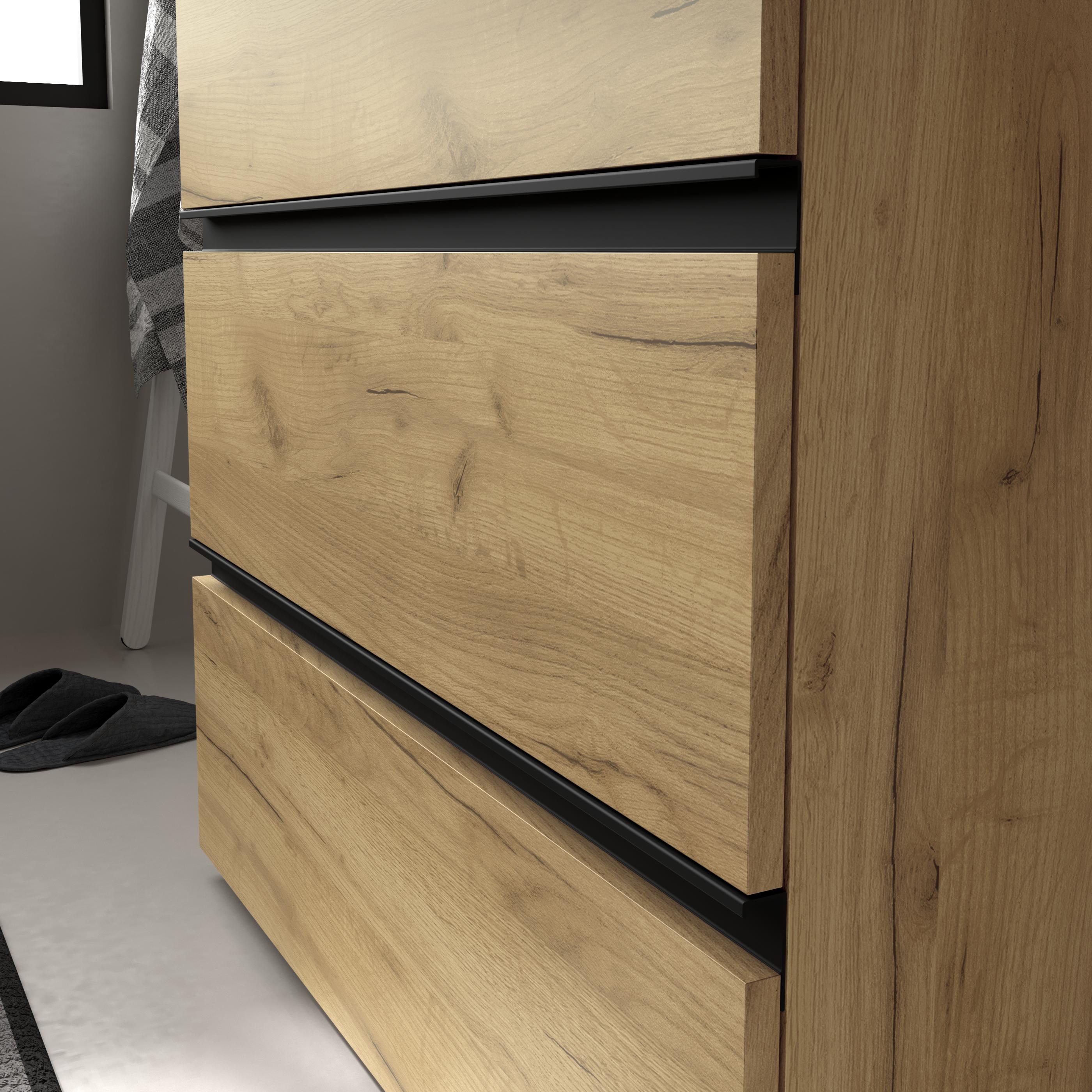 Mueble de baño metal 3C con 6 cajones y lavabo Vilna de 2 pozas Bequia Salgar - Roble 160 cm Roble-3