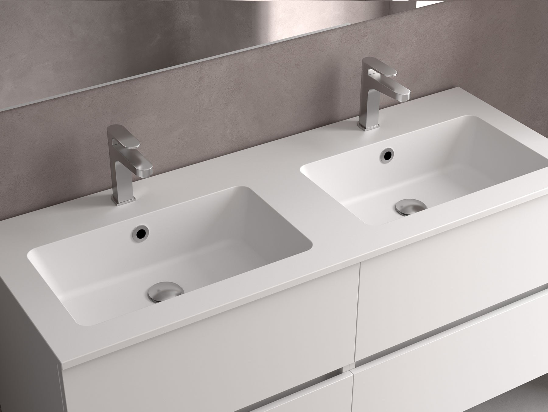 Mueble de baño metal 3C con 6 cajones y lavabo Vilna de 2 pozas Bequia Salgar - Natural 160 cm Natural-4